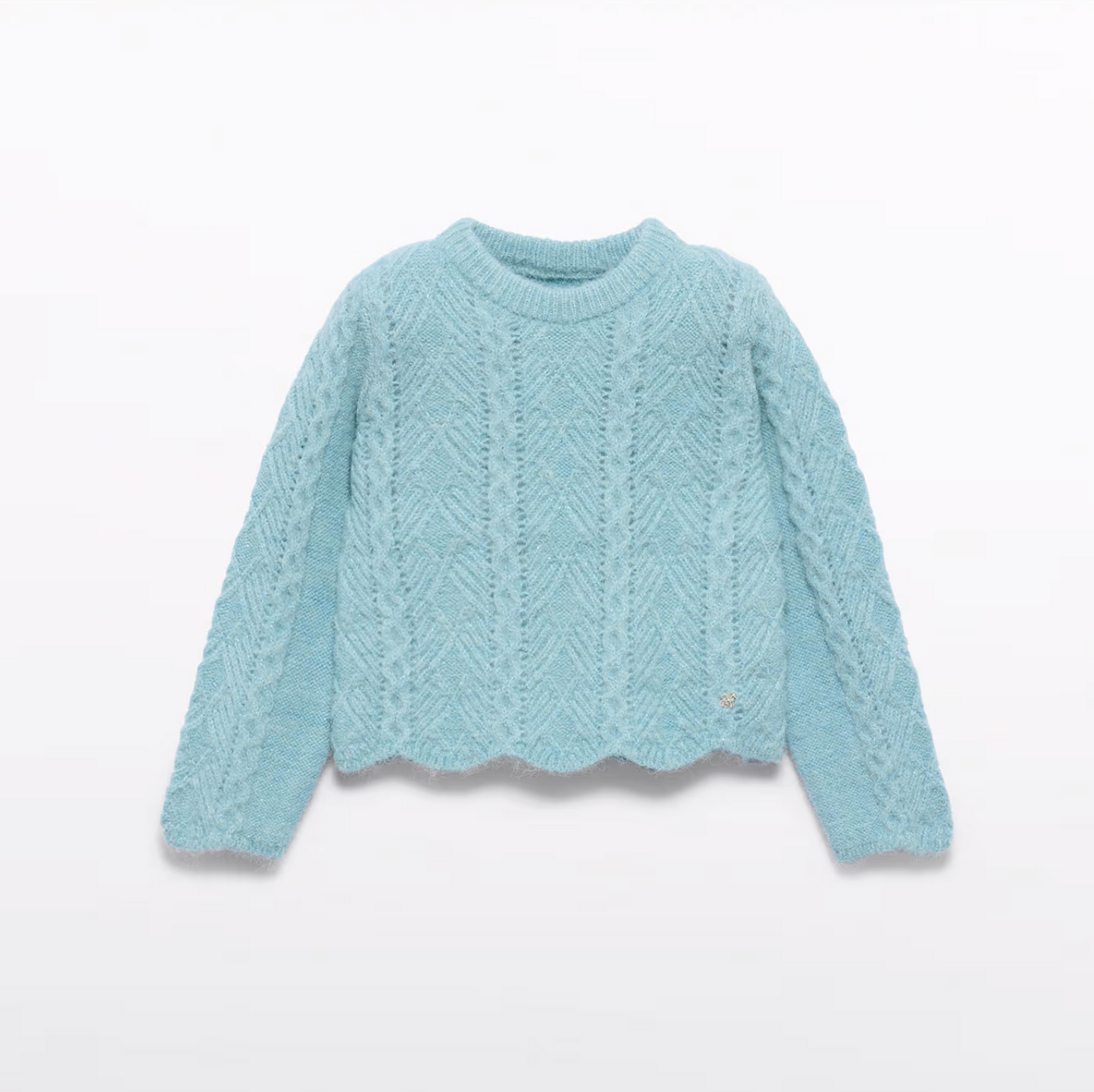 Openwork Knit Sweater - Water