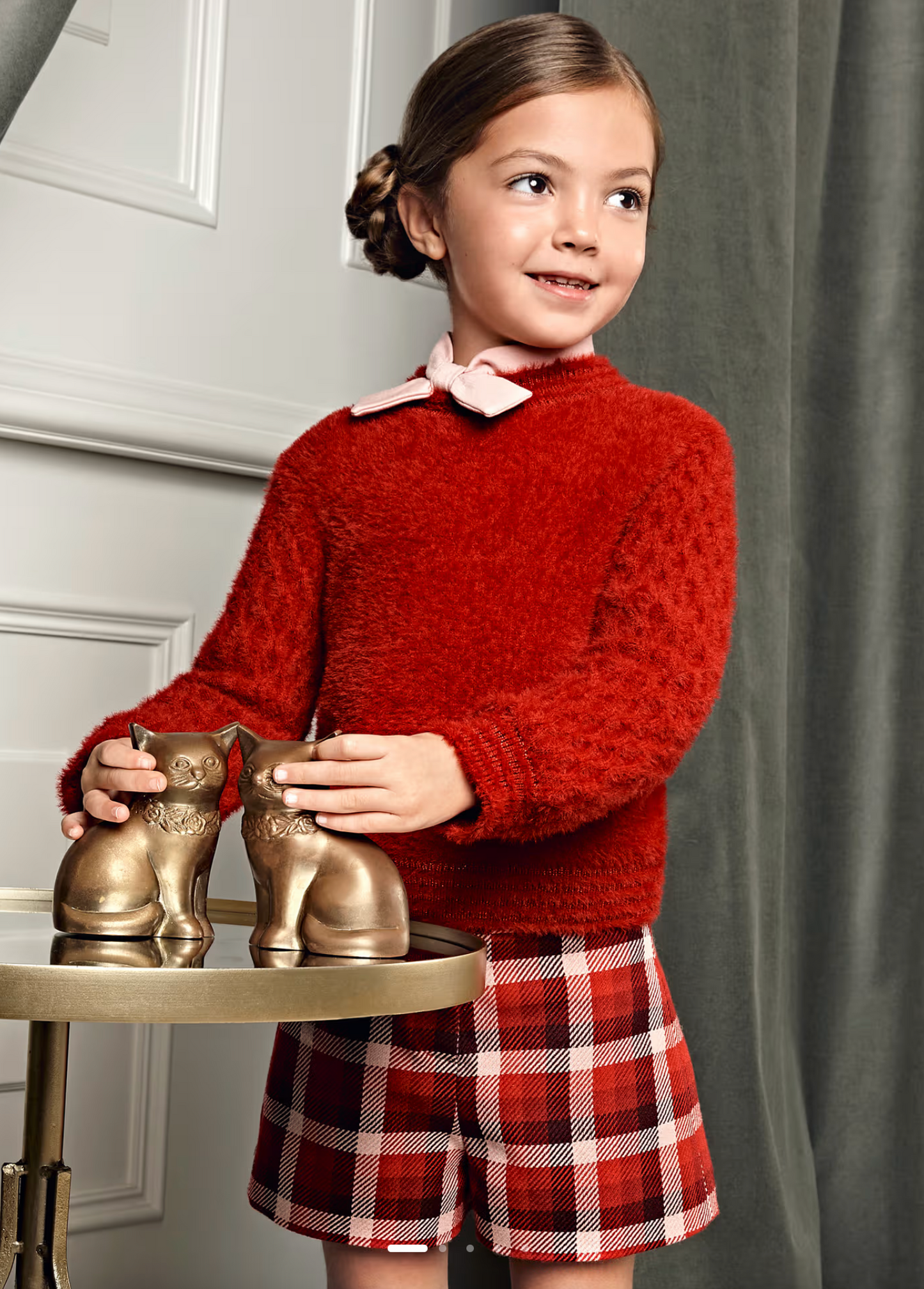Abel & Lula Girl Fuzzy Sweater Red