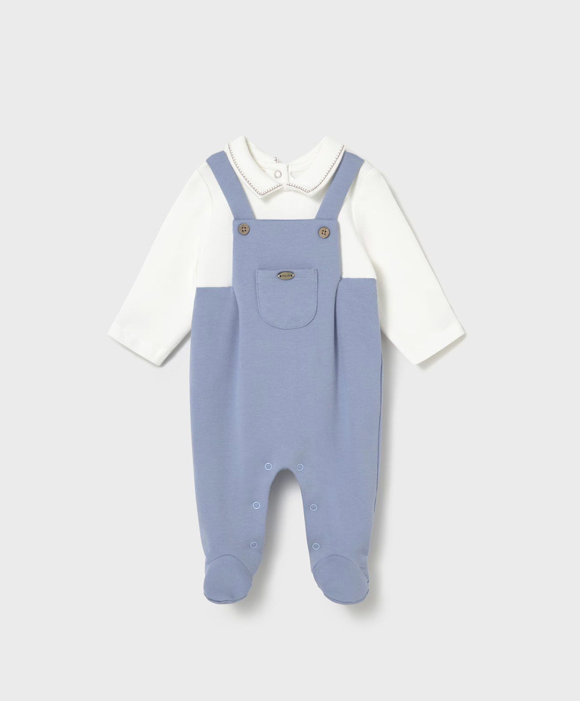 Baby Boy Collared One Piece - Blue Bell