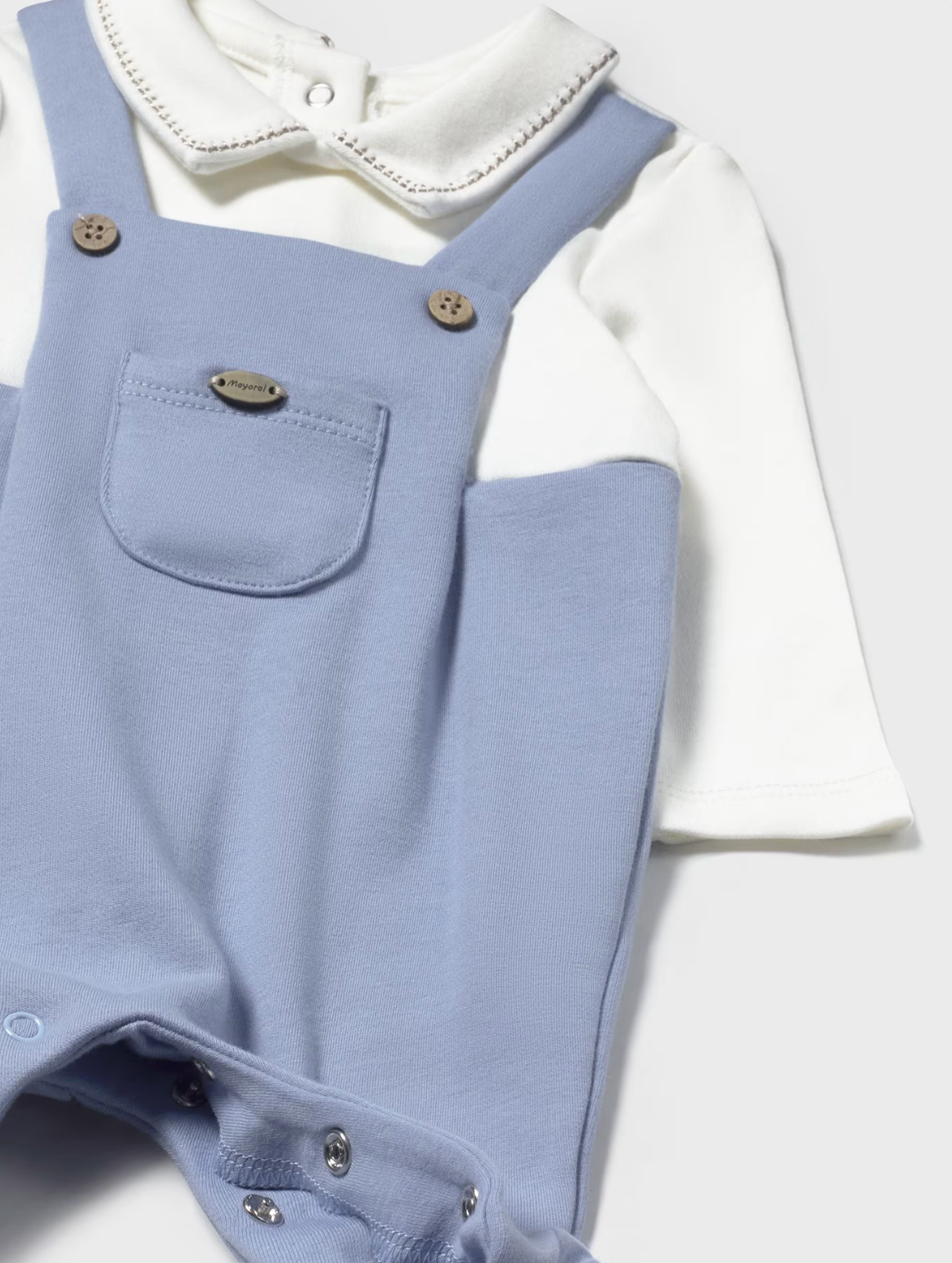 Baby Boy Collared One Piece - Blue Bell