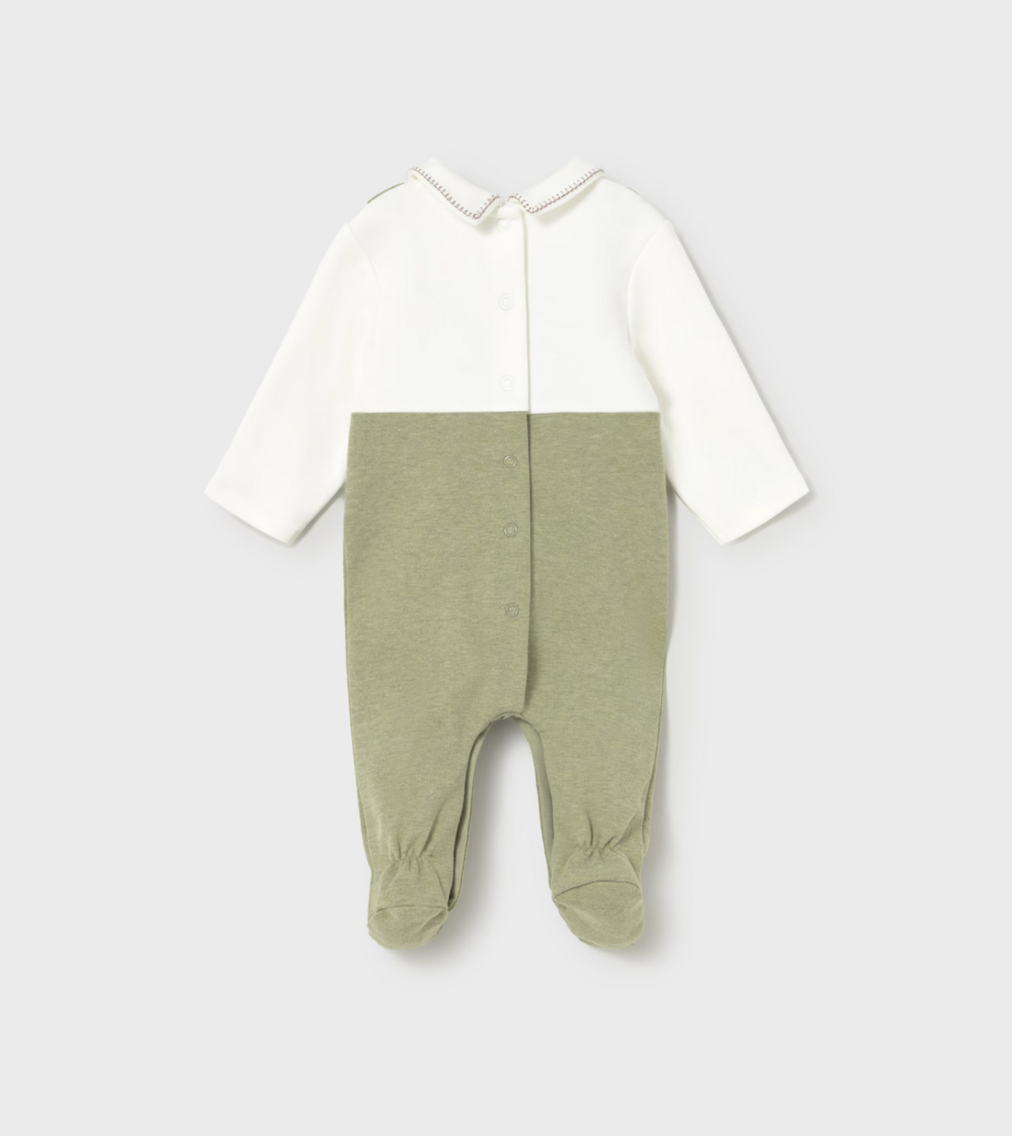 Baby Boy Collard One Piece - Basil