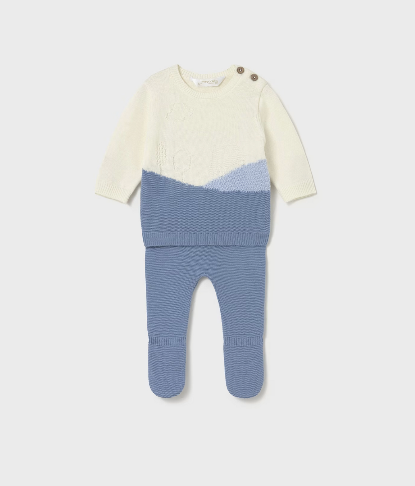 Baby Knit Pants and Sweatshirt - Cloud
