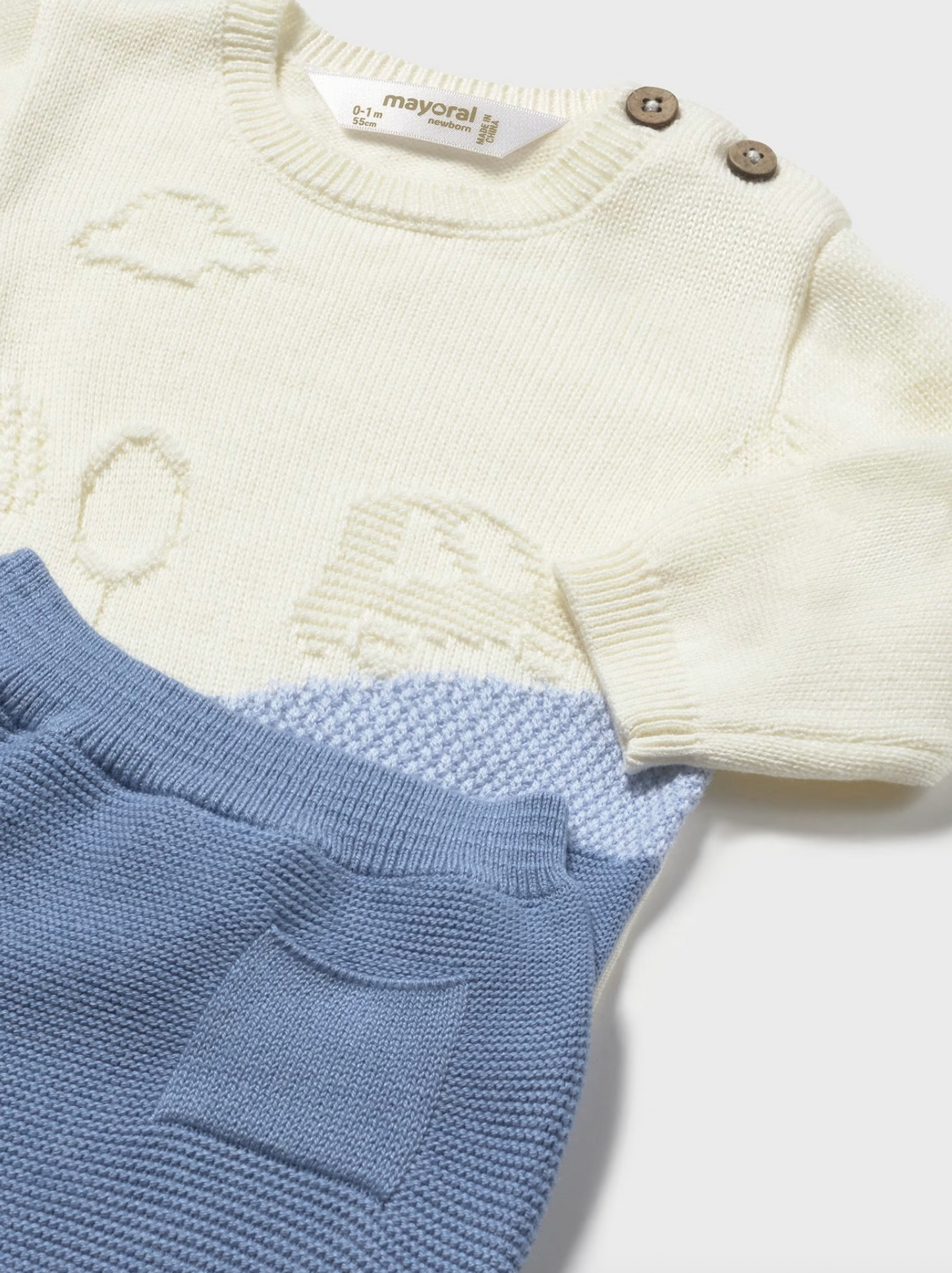 Baby Knit Pants and Sweatshirt - Cloud