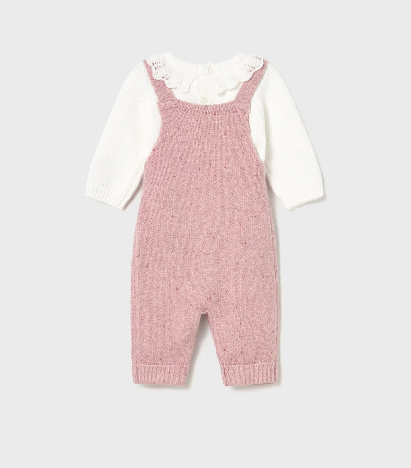 Baby Girl Dungaree and Sweater Set - Heather Orchid