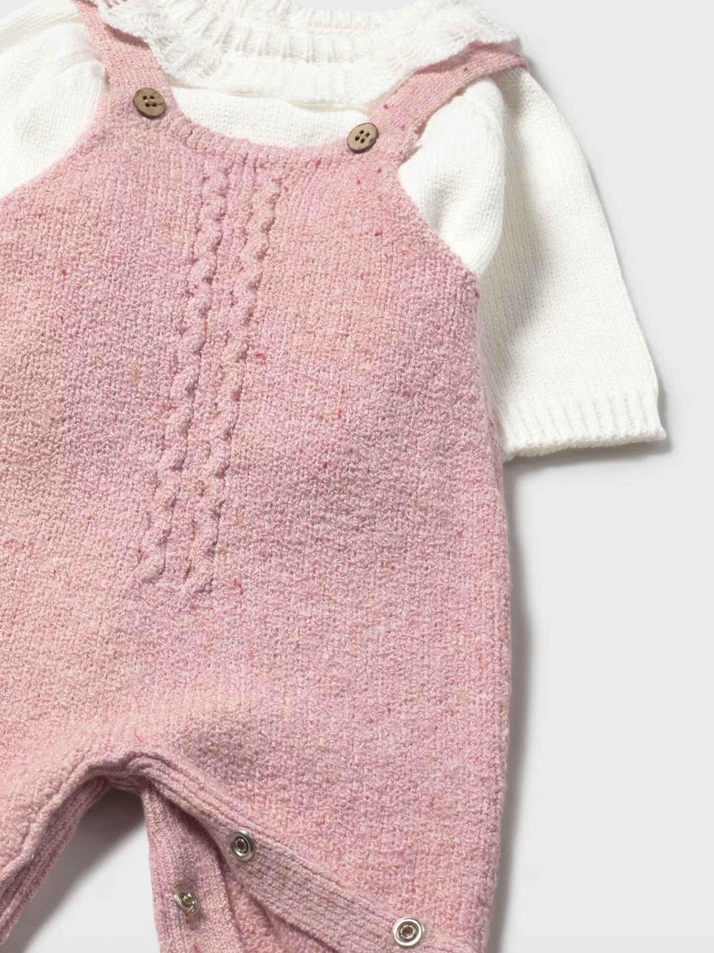 Baby Girl Dungaree and Sweater Set - Heather Orchid