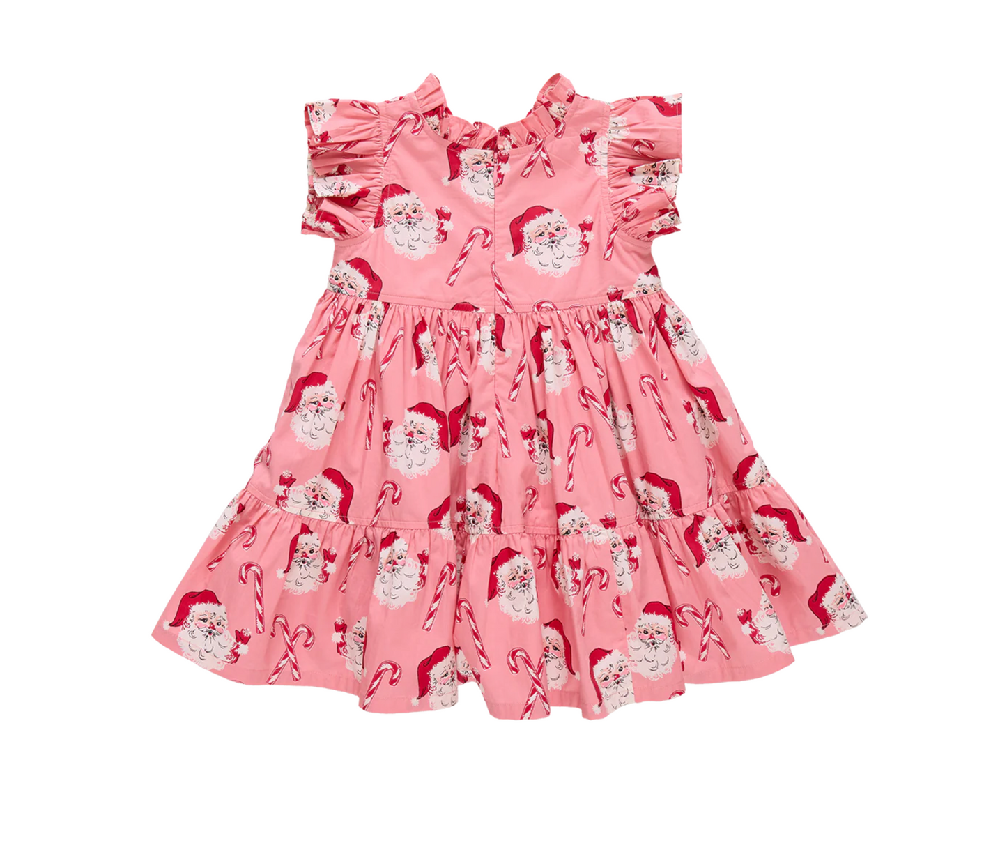 Pink Chicken Girls Jennifer Dress - Pink Candy Cane Santa