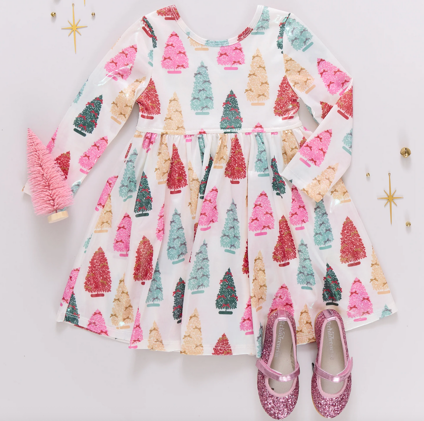 Pink Chicken Girls Lame Steph Dress - Bottle Brush Trees