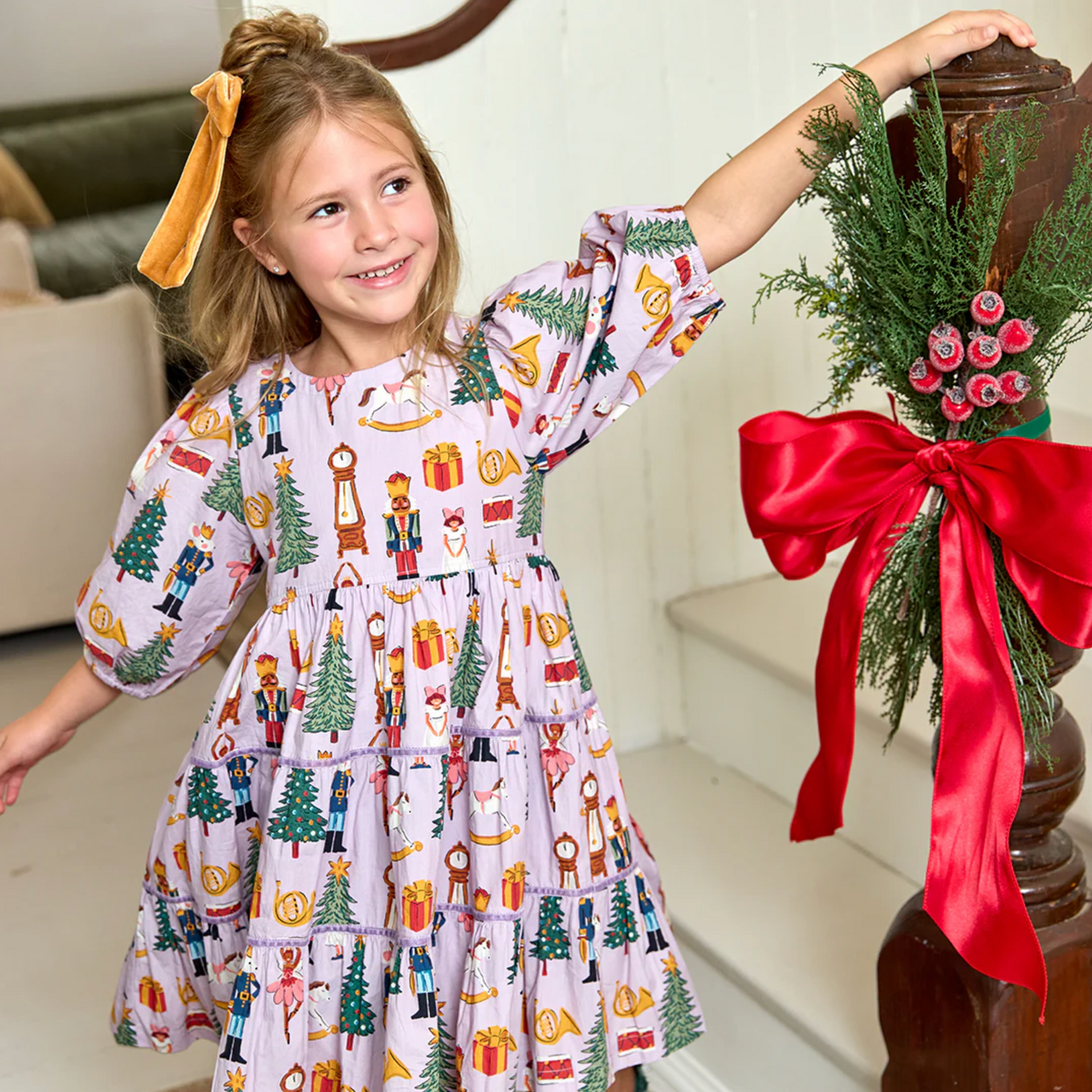 Pink Chicken Girls Peachy Dress - Lavender Nutcracker