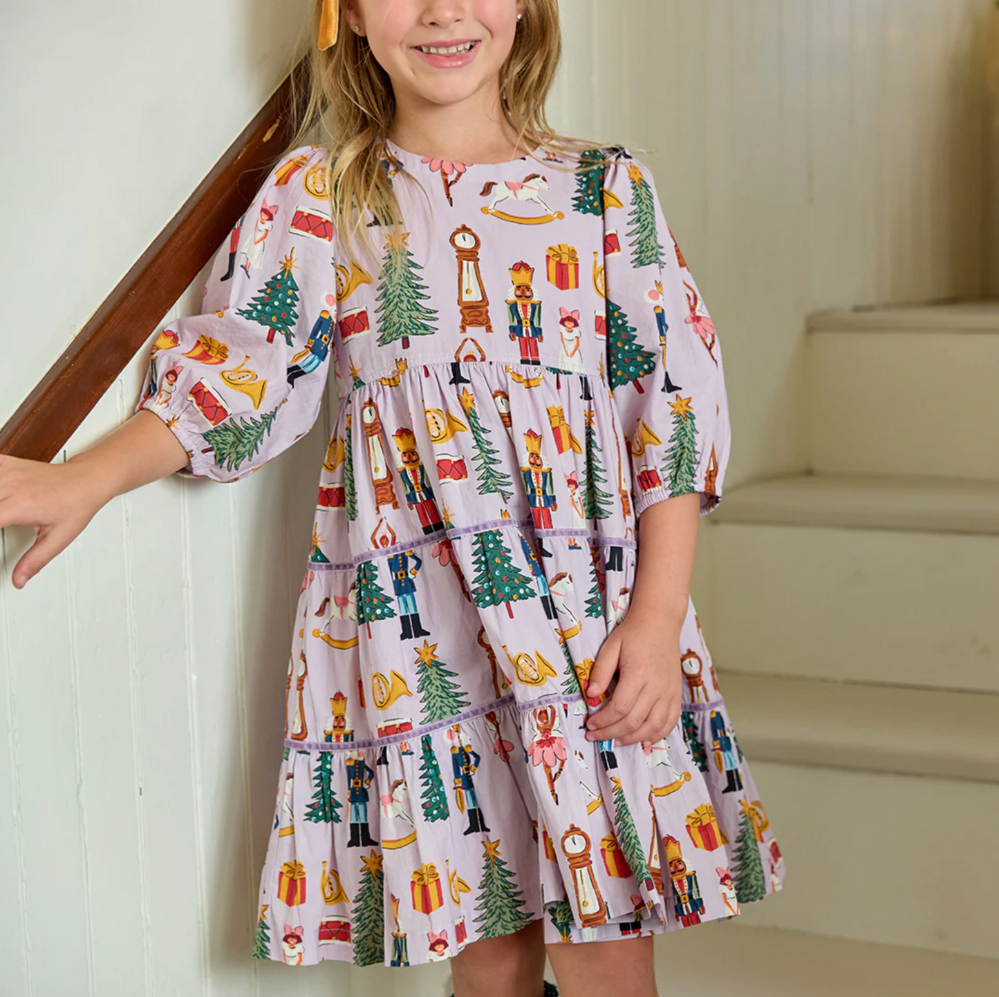 Pink Chicken Girls Peachy Dress - Lavender Nutcracker