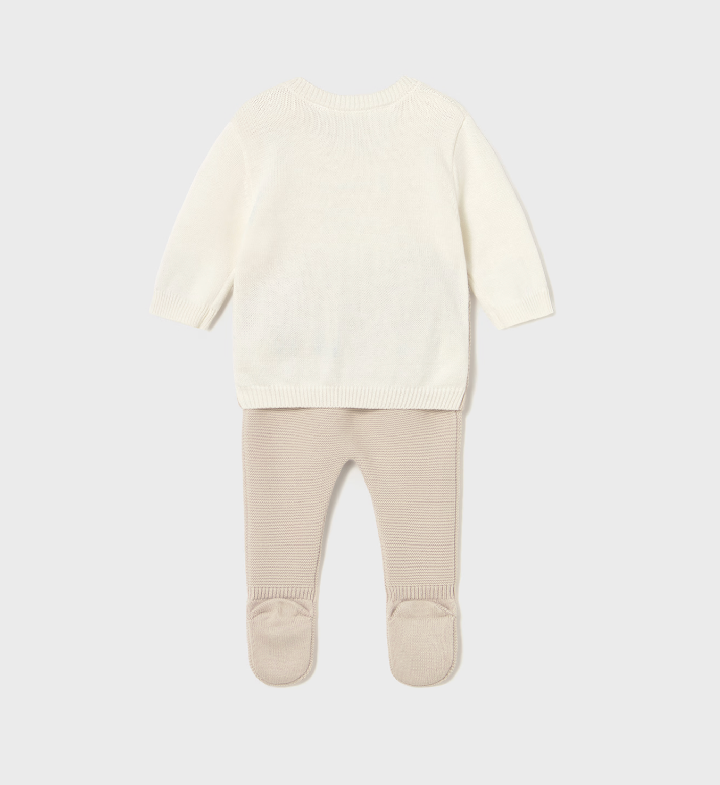 Baby Boy Knit Pants and Sweatshirt Set - Soy