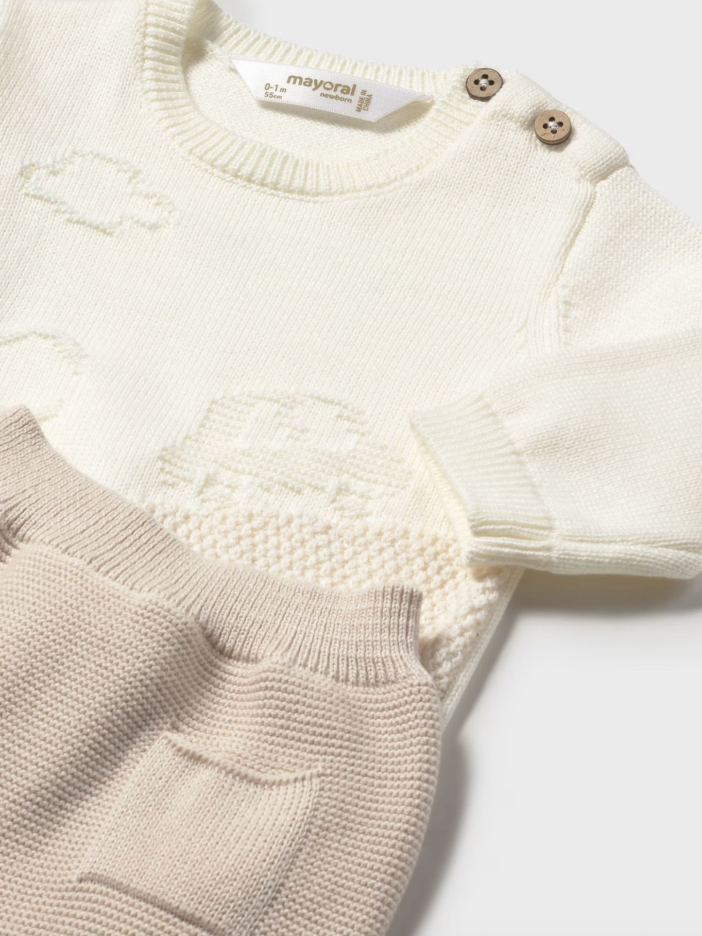 Baby Boy Knit Pants and Sweatshirt Set - Soy