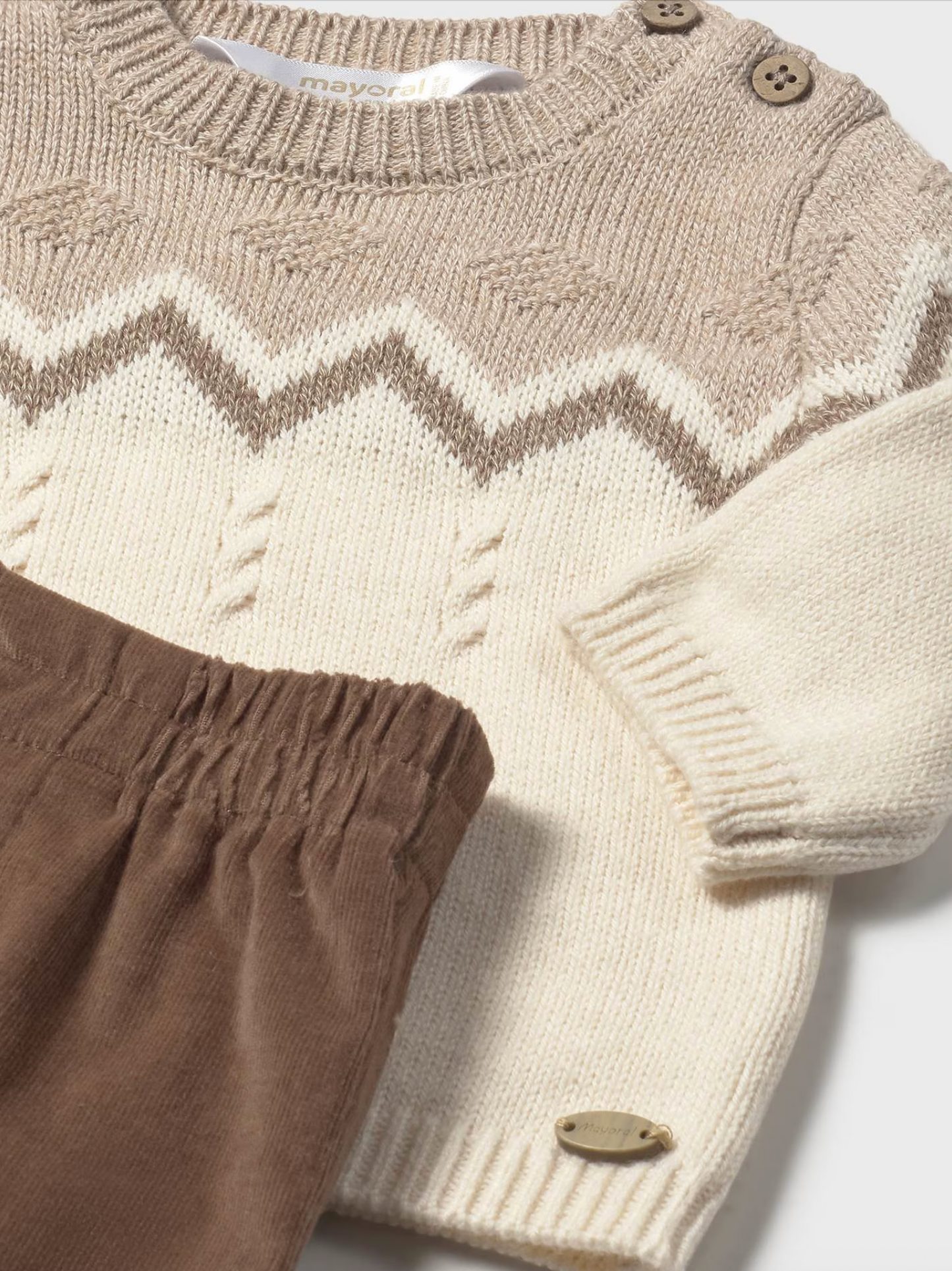 Baby Boy Pants and Sweater Set - Cocoa