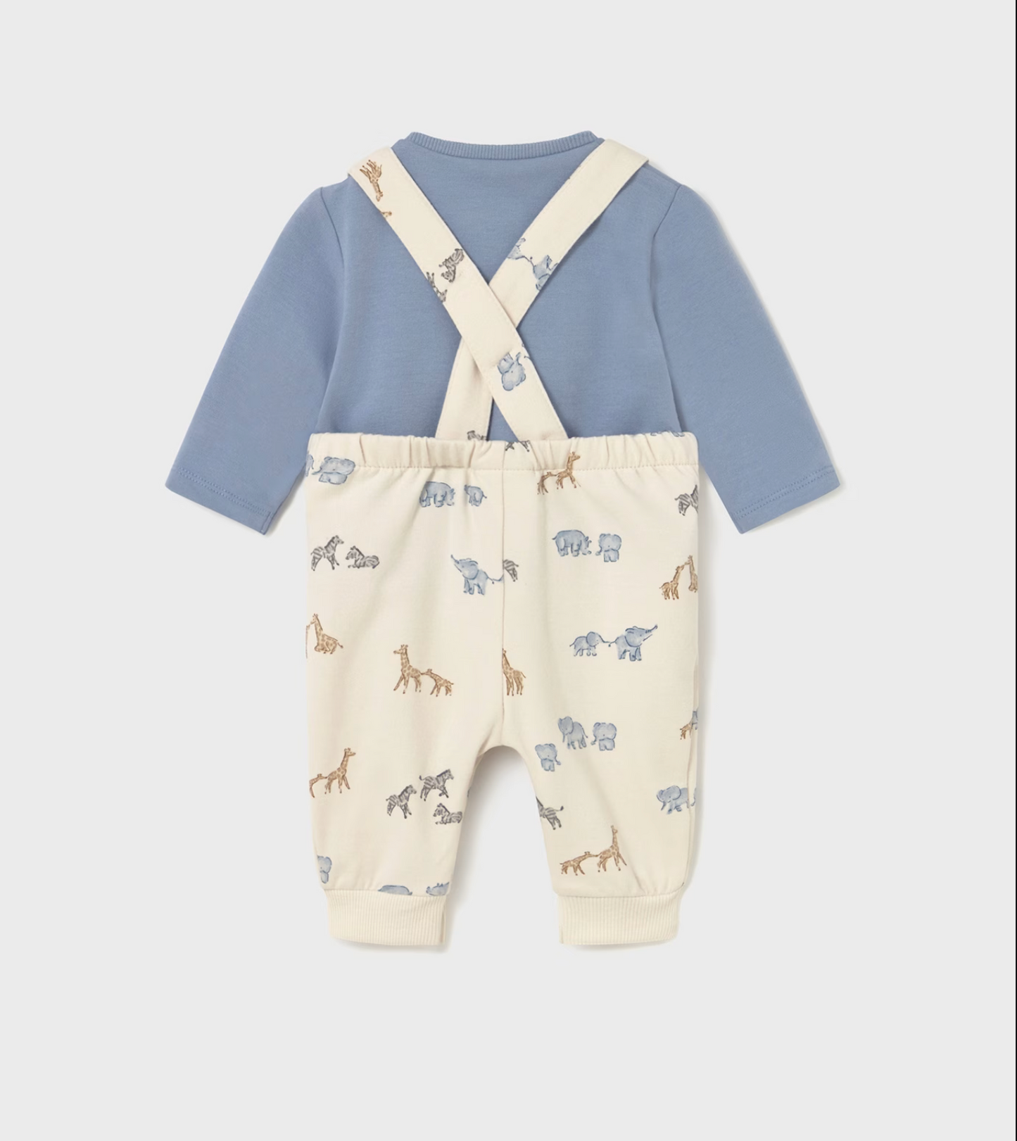 Baby Boy Printed Dungaree and T-Shirt - Blue Bell