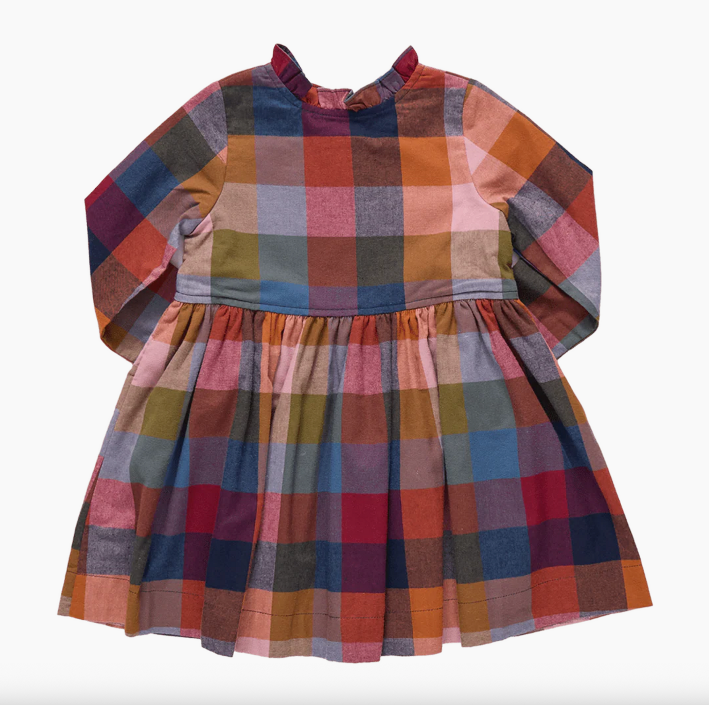 Pink Chicken Girls Autumn Dress - Harvest Check