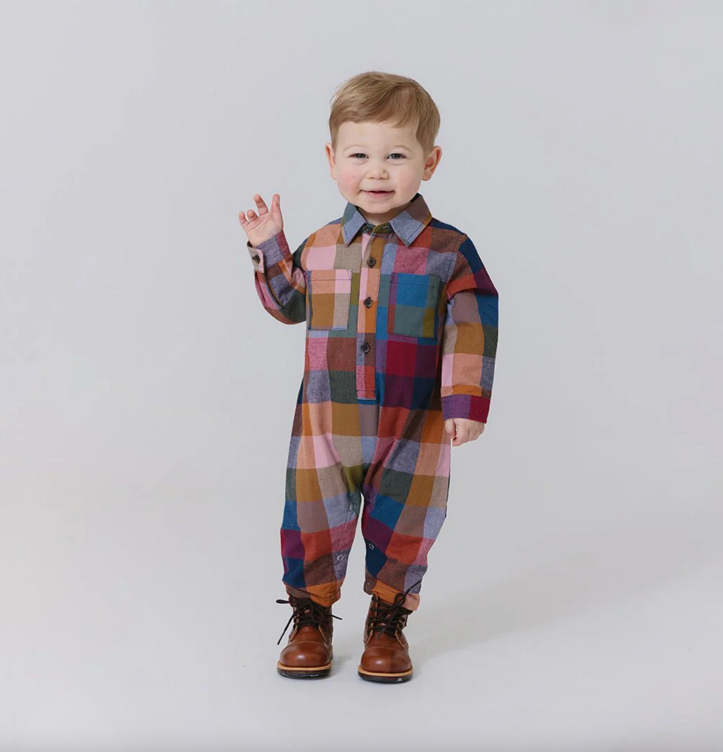 Pink Chicken Baby Boys Easton Jumper - Harvest Check