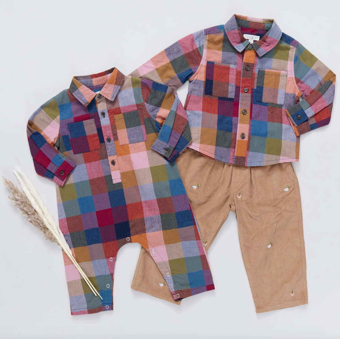 Pink Chicken Baby Boys Easton Jumper - Harvest Check