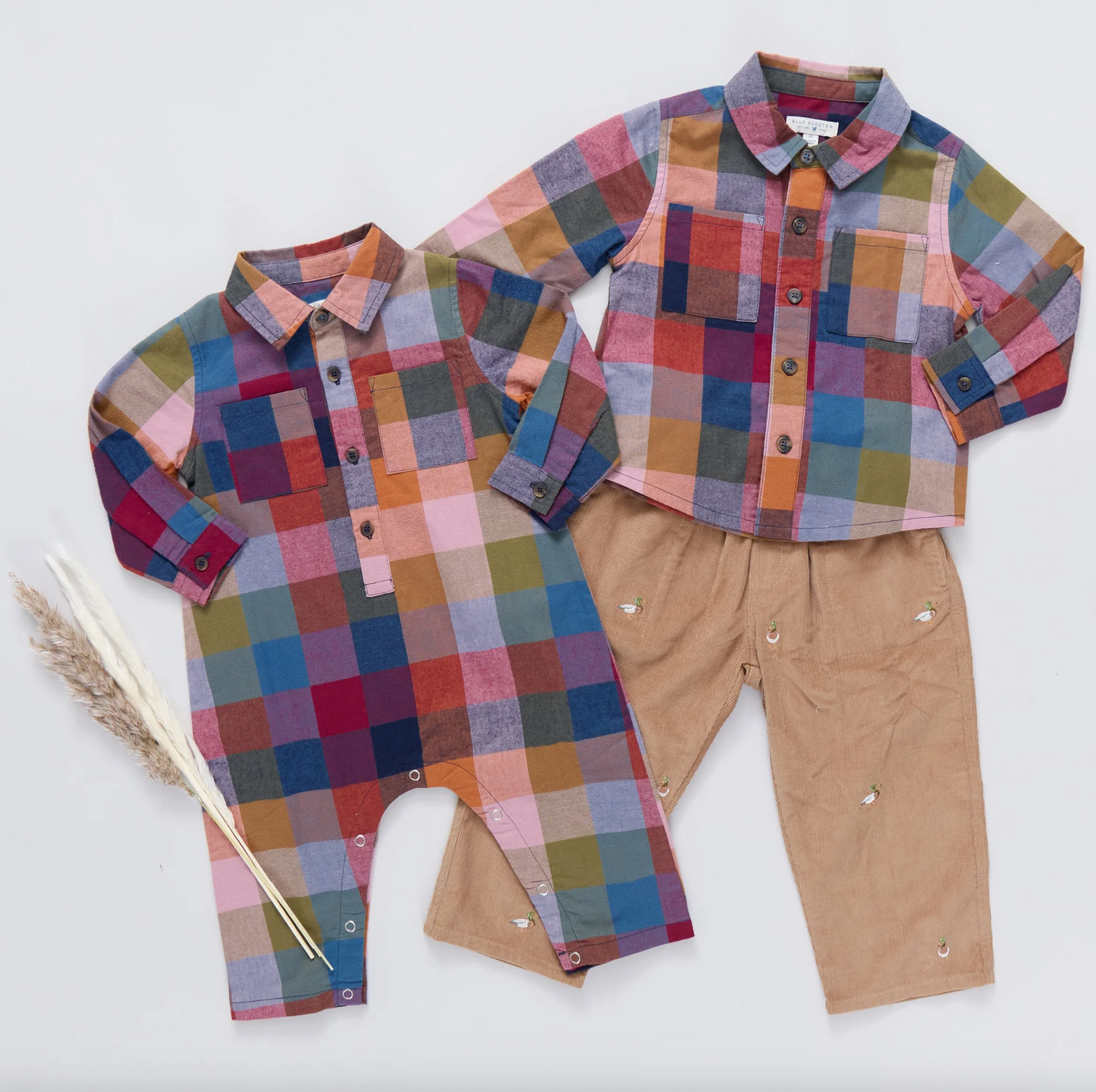Pink Chicken Boys Jack Shirt - Harvest Check