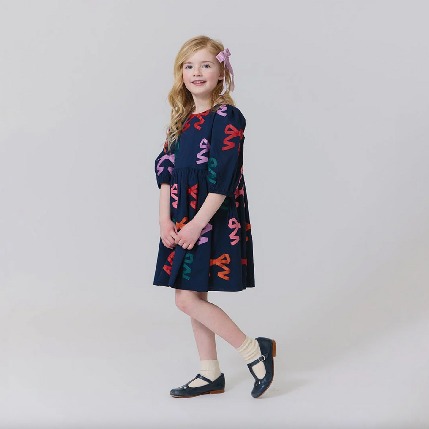 Pink Chicken Girls Brooke Dress - Multi Bow Appliqué