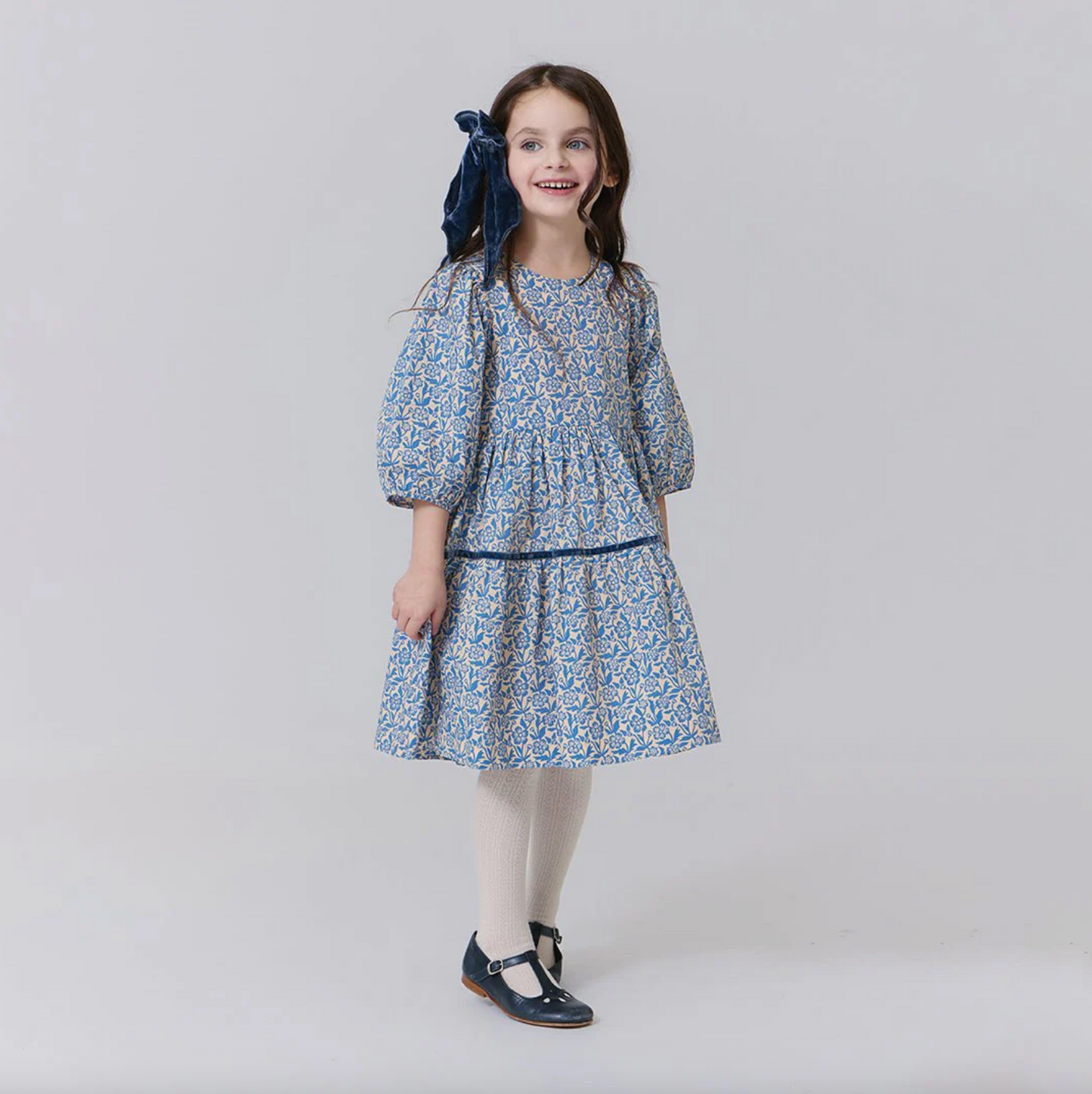 Pink Chicken Girls Maribelle Dress - Blue Climbing Floral