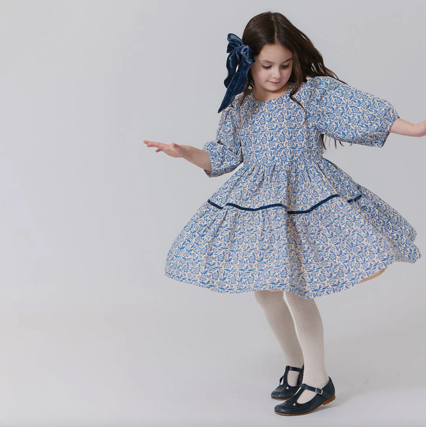 Pink Chicken Girls Maribelle Dress - Blue Climbing Floral