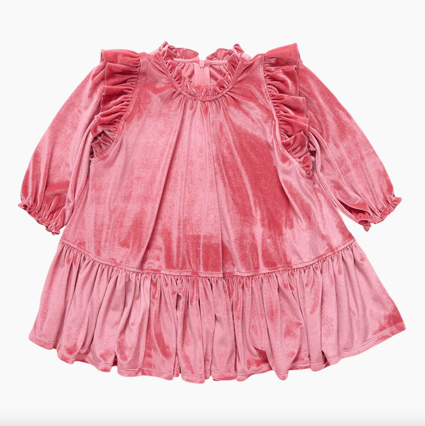 Pink Chicken Velour Harper Dress - Desert Rose