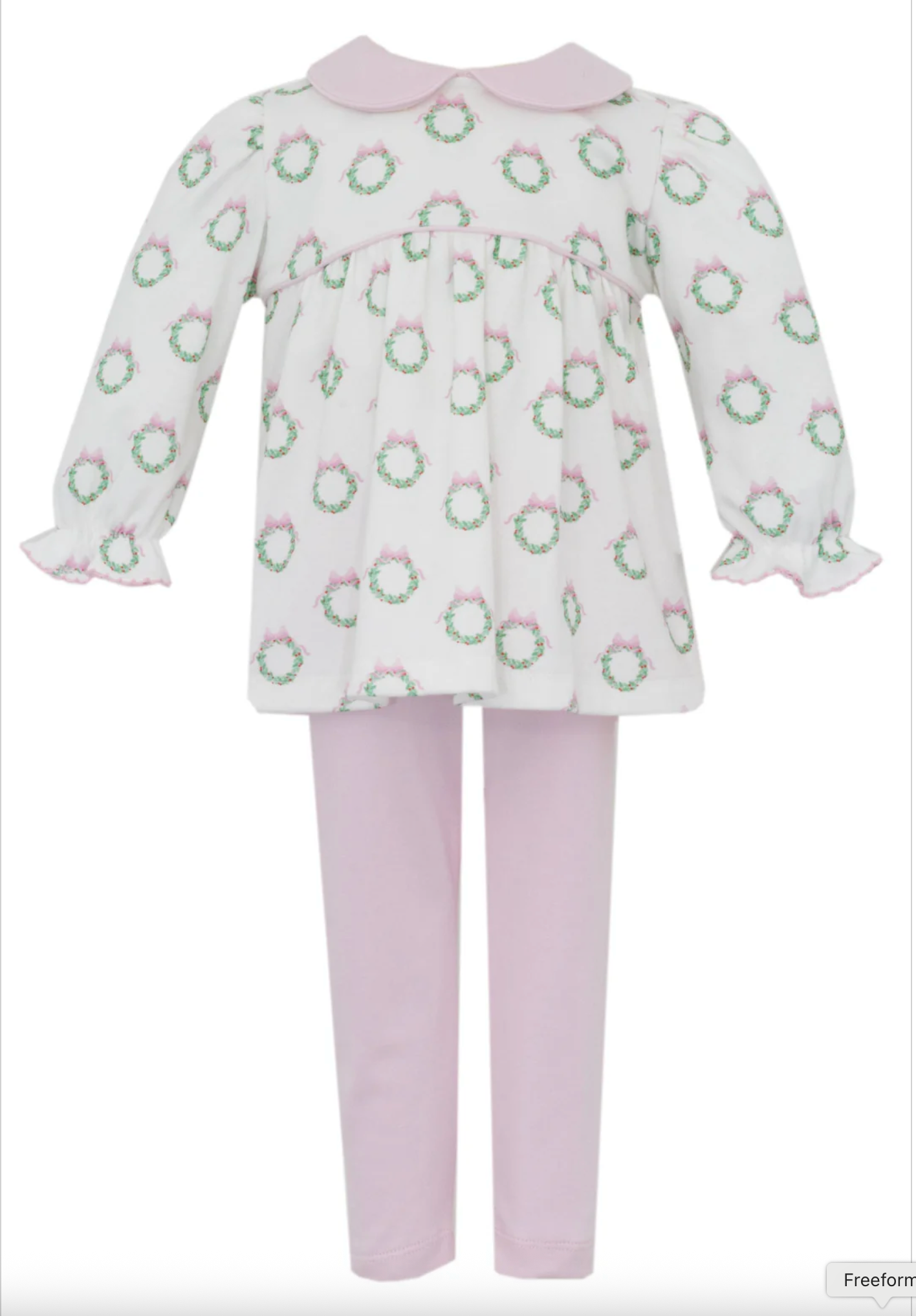 Holiday Pink Wreath Tunic Set