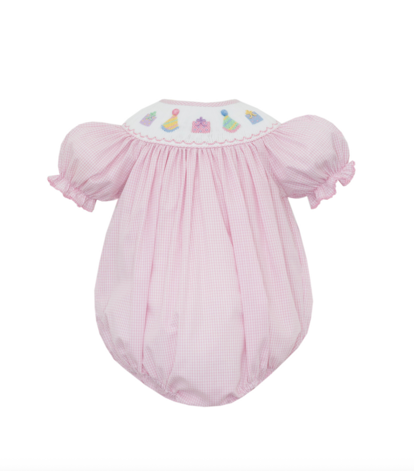 Birthday Girls Pink Gingham Birthday Bubble