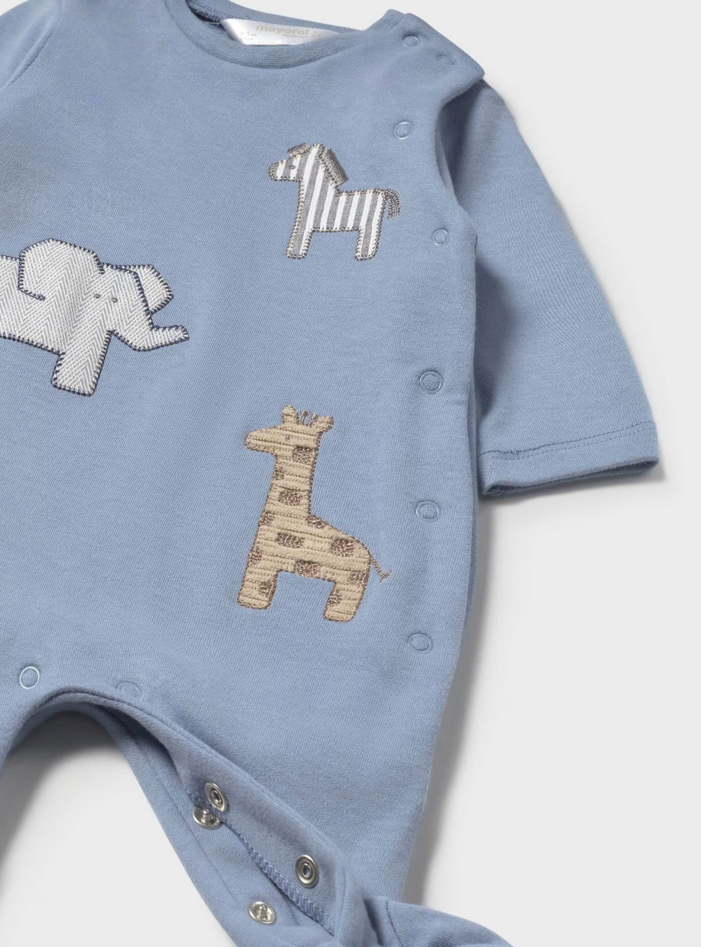 Safari Applique Blue Footie