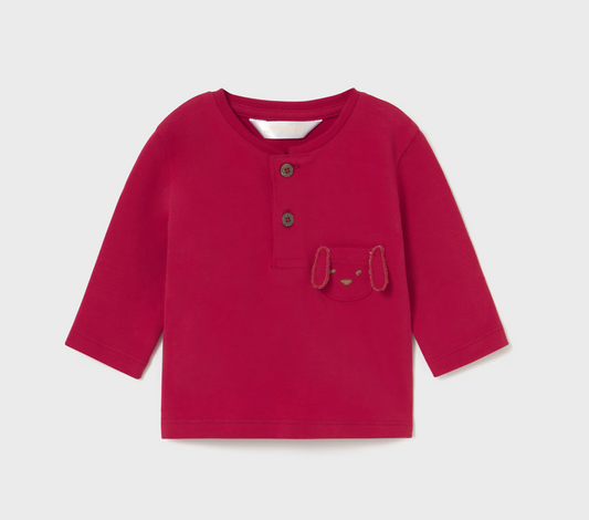 Red Puppy Pocket Baby Boy Shirt