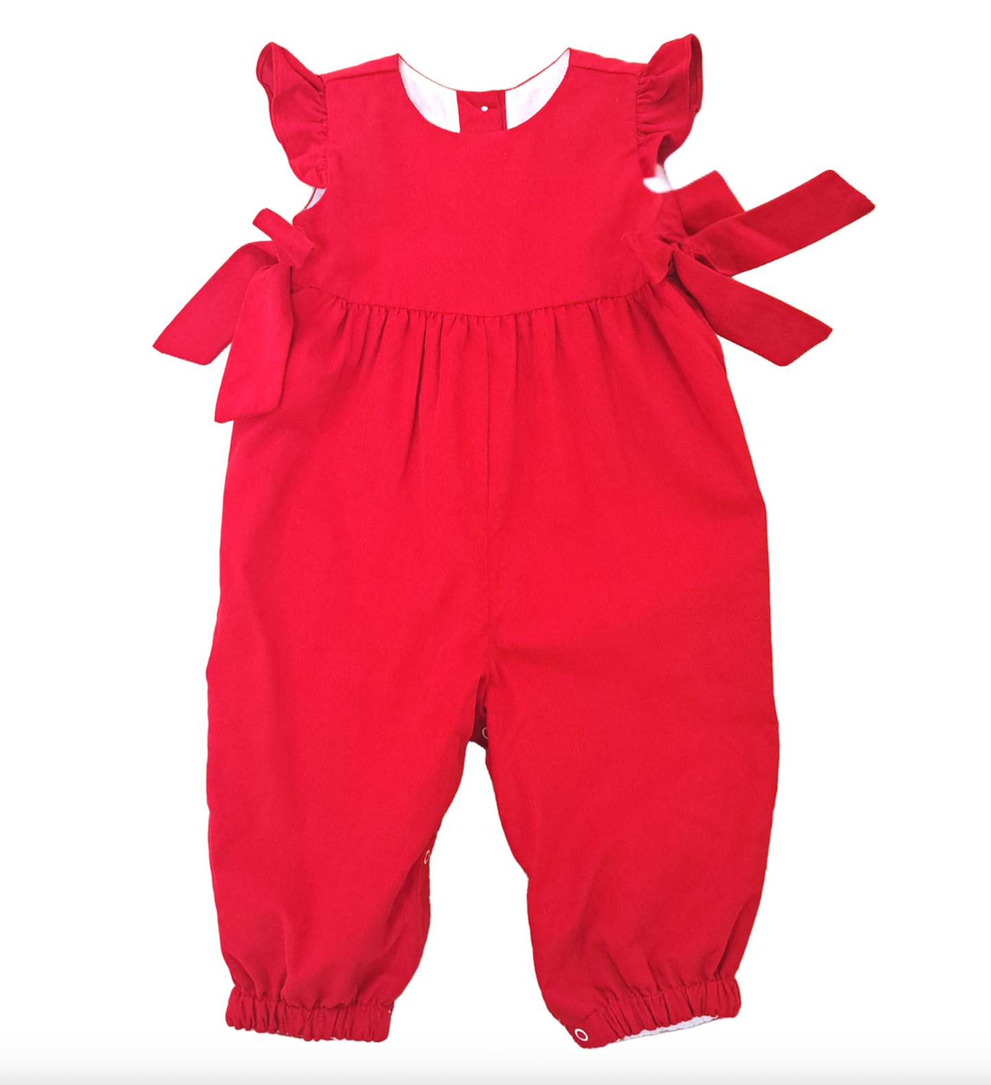 Girl's Red Corduroy Romper