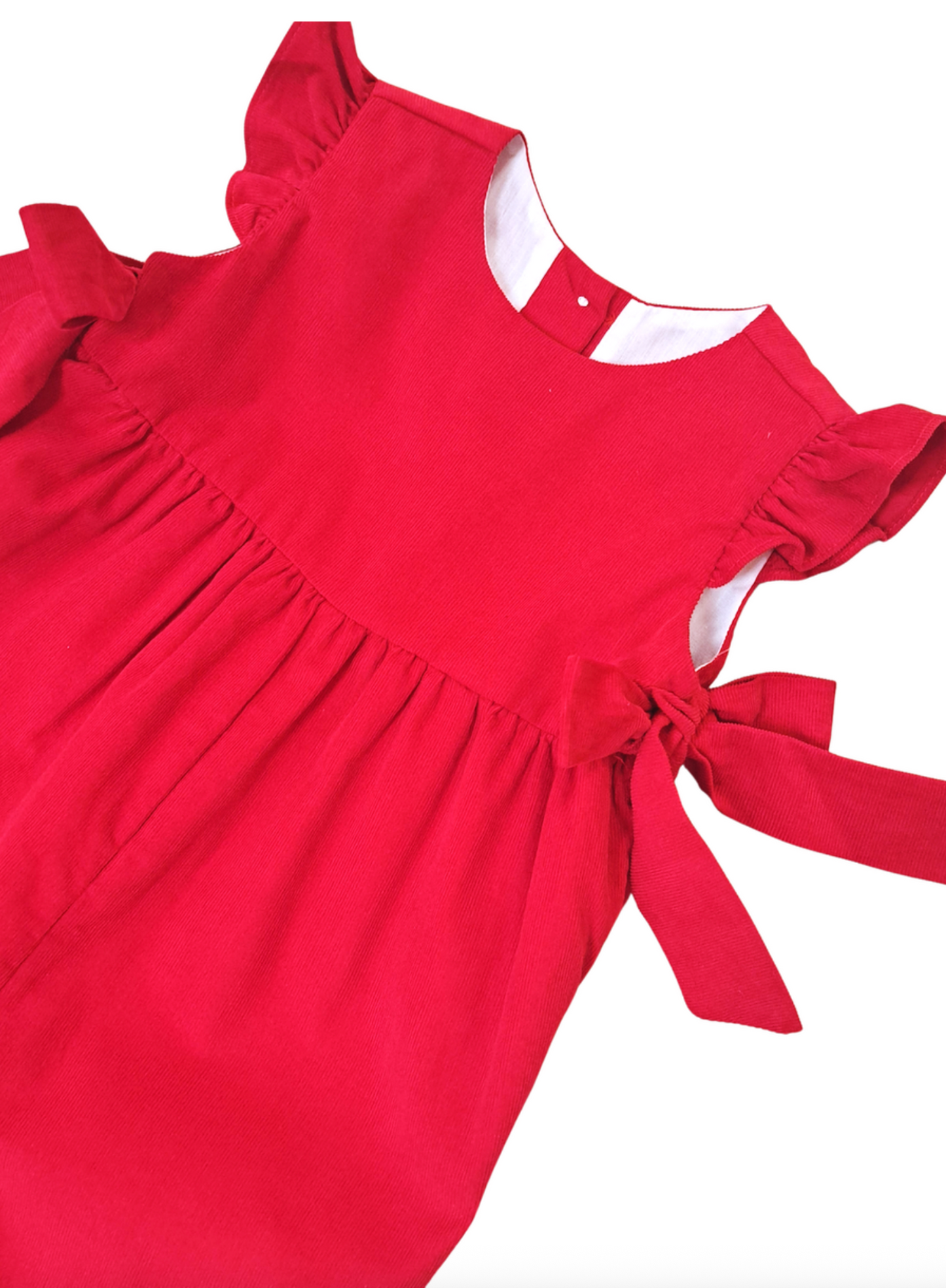 Girl's Red Corduroy Romper