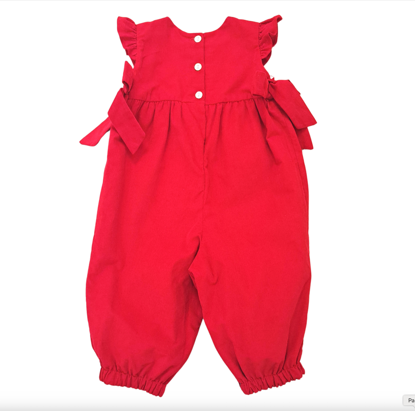 Girl's Red Corduroy Romper