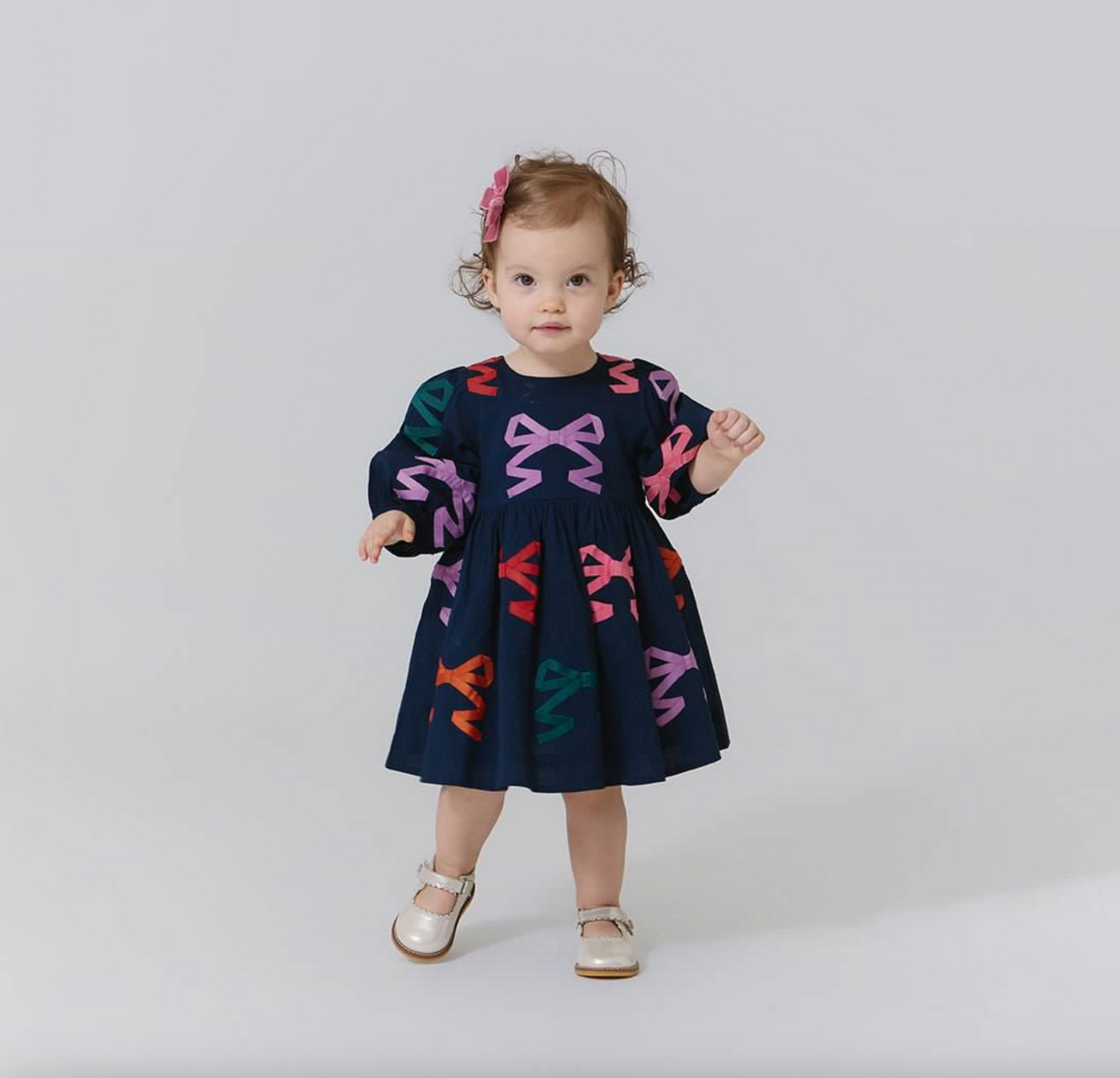 Pink Chicken Baby Girls Brooke Dress - Multi Bow Appliqué