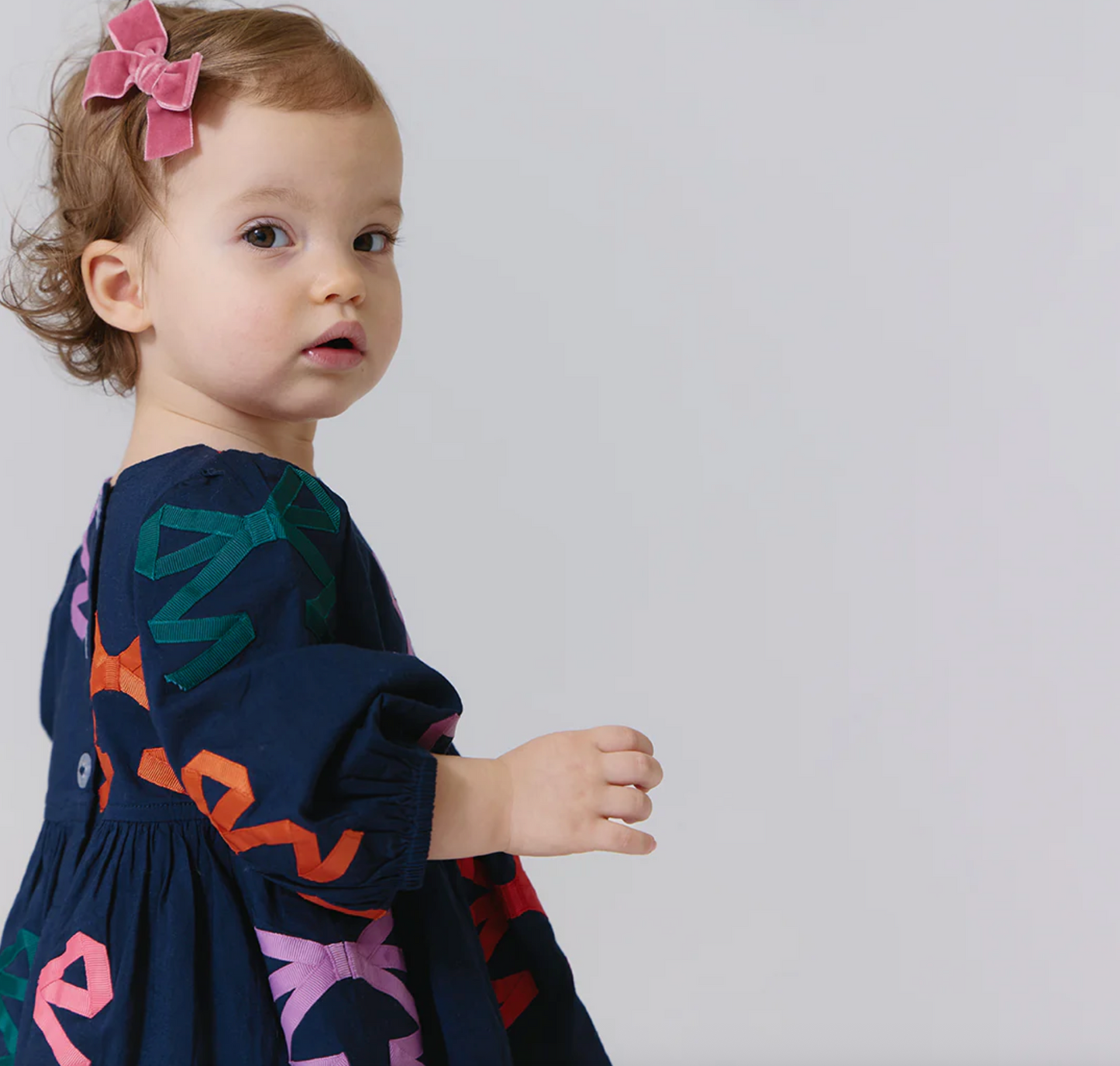 Pink Chicken Baby Girls Brooke Dress - Multi Bow Appliqué