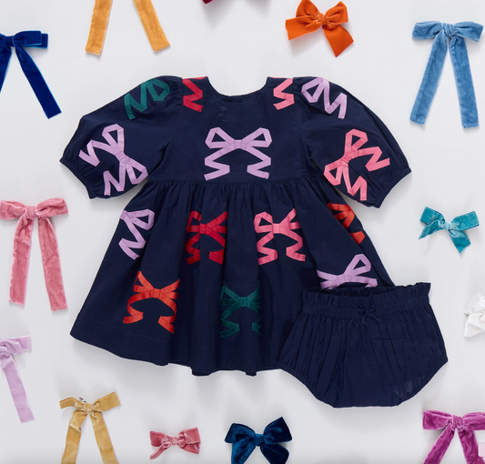 Pink Chicken Baby Girls Brooke Dress - Multi Bow Appliqué