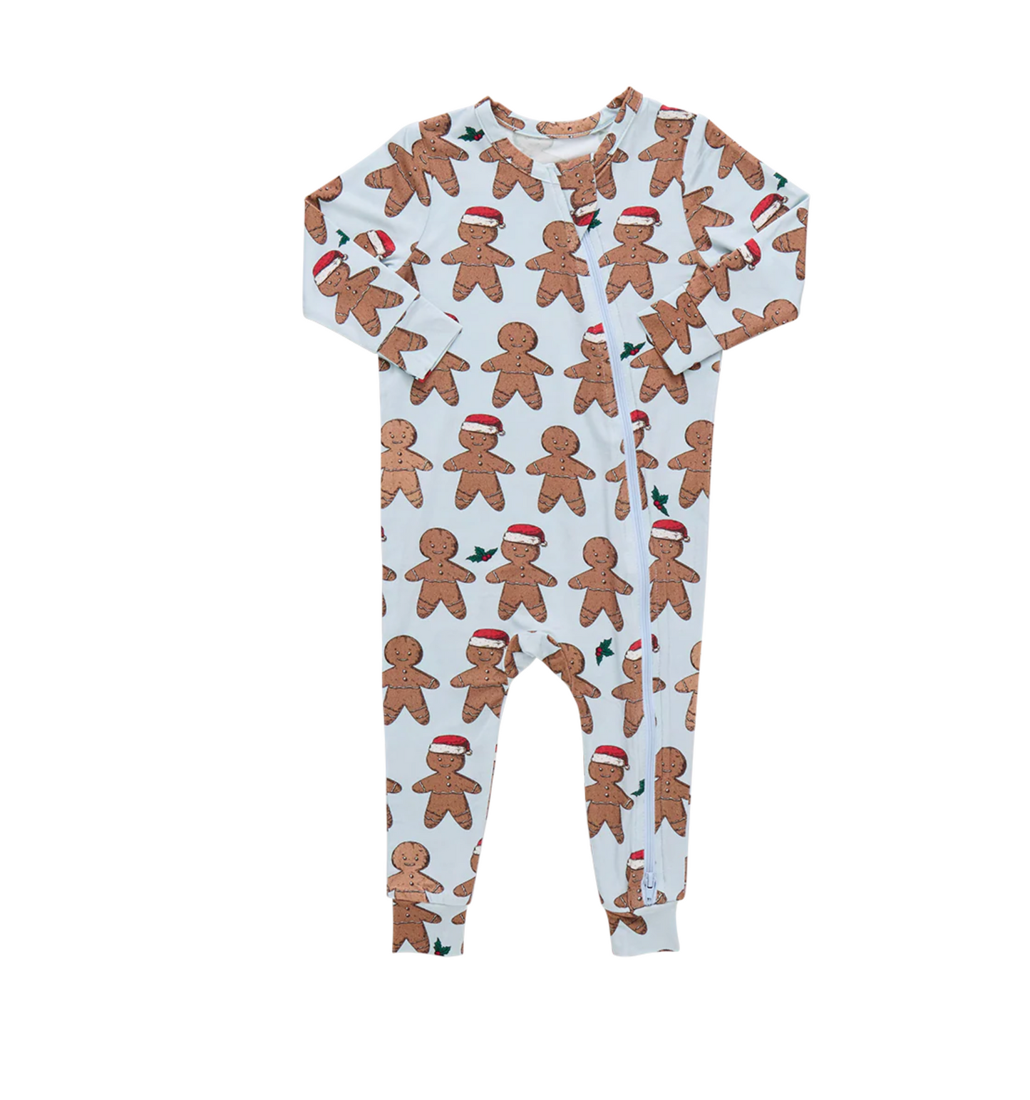Pink Chicken Baby Bamboo Romper - Light Blue Gingerbread