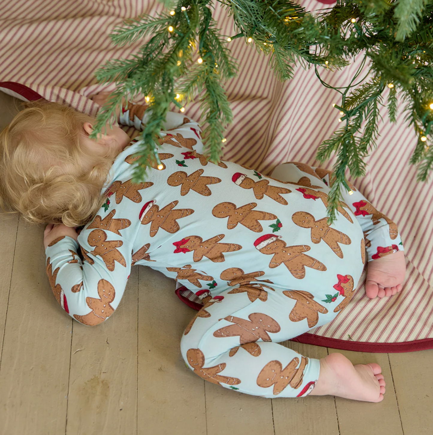 Pink Chicken Baby Bamboo Romper - Light Blue Gingerbread