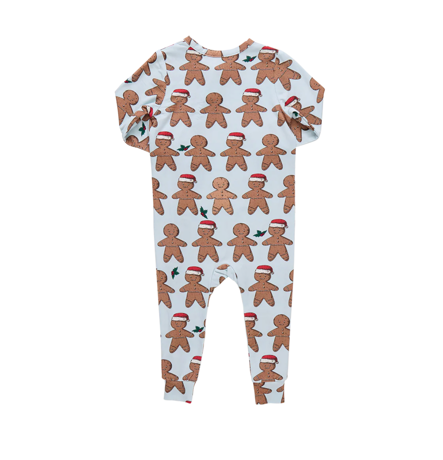 Pink Chicken Baby Bamboo Romper - Light Blue Gingerbread