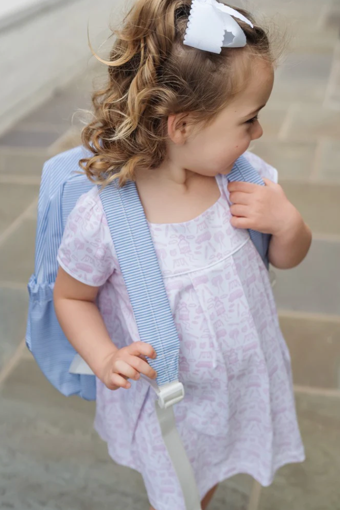 Lila & Hayes Girls Lizzy Dress - Pink Back to School Days