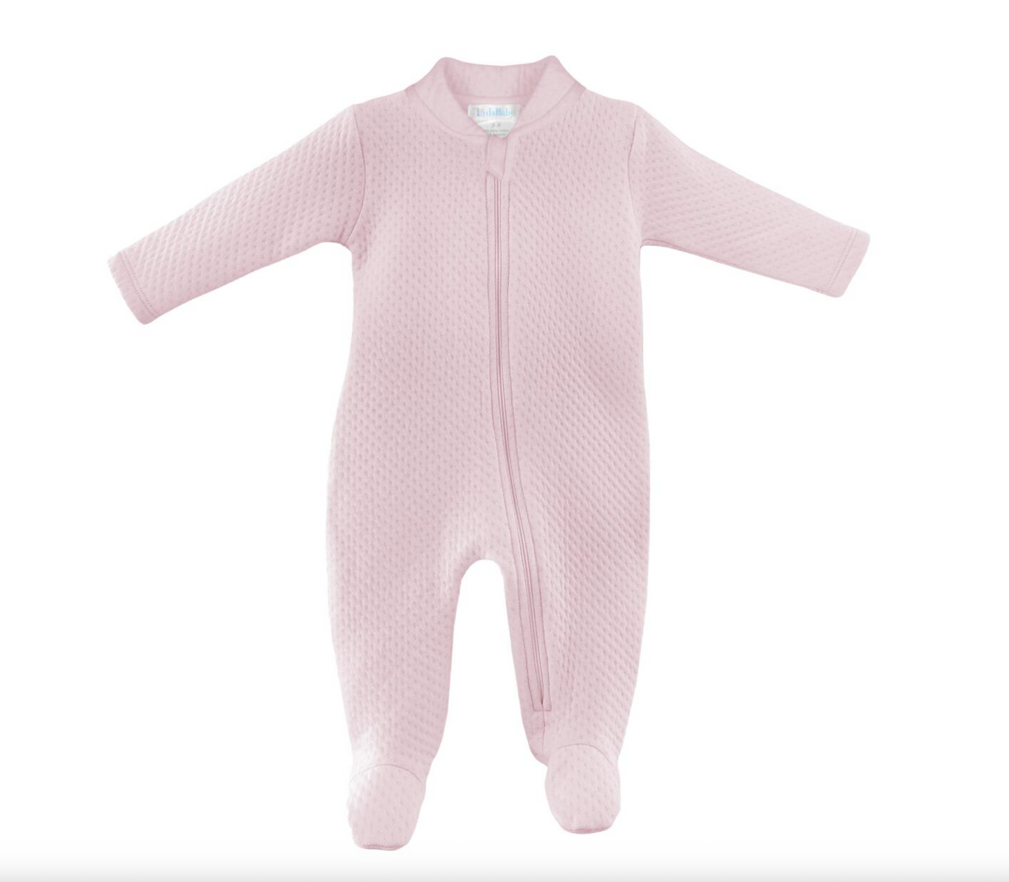 Quilted Collection Zipper Footie - Pink