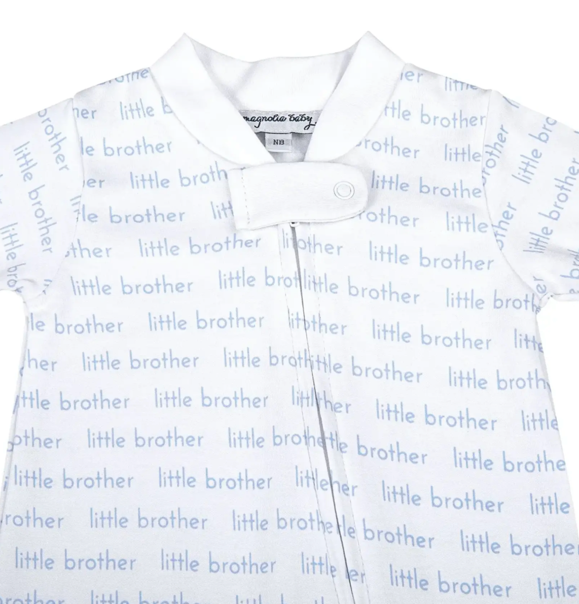 Little Brother Print Zip Footie