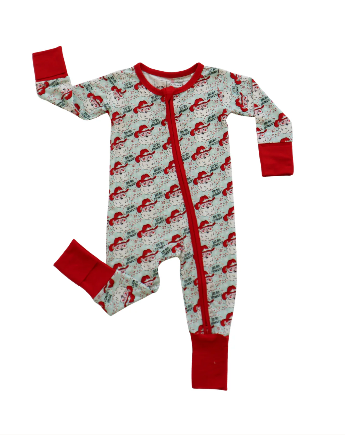 Ho Ho Howdy Blue Zipper Romper