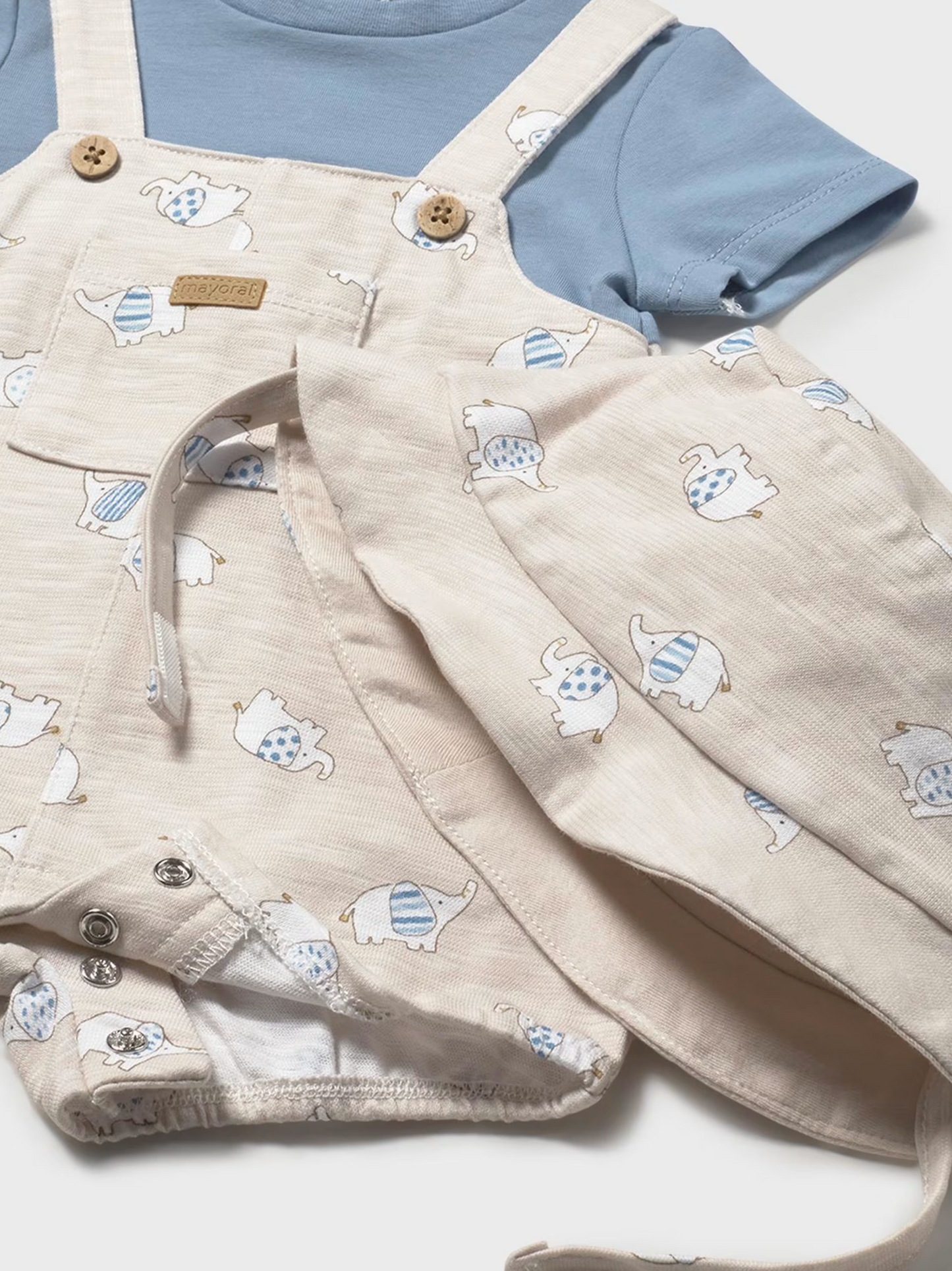 Baby Boy Romper with Hat and Faux Dungaree