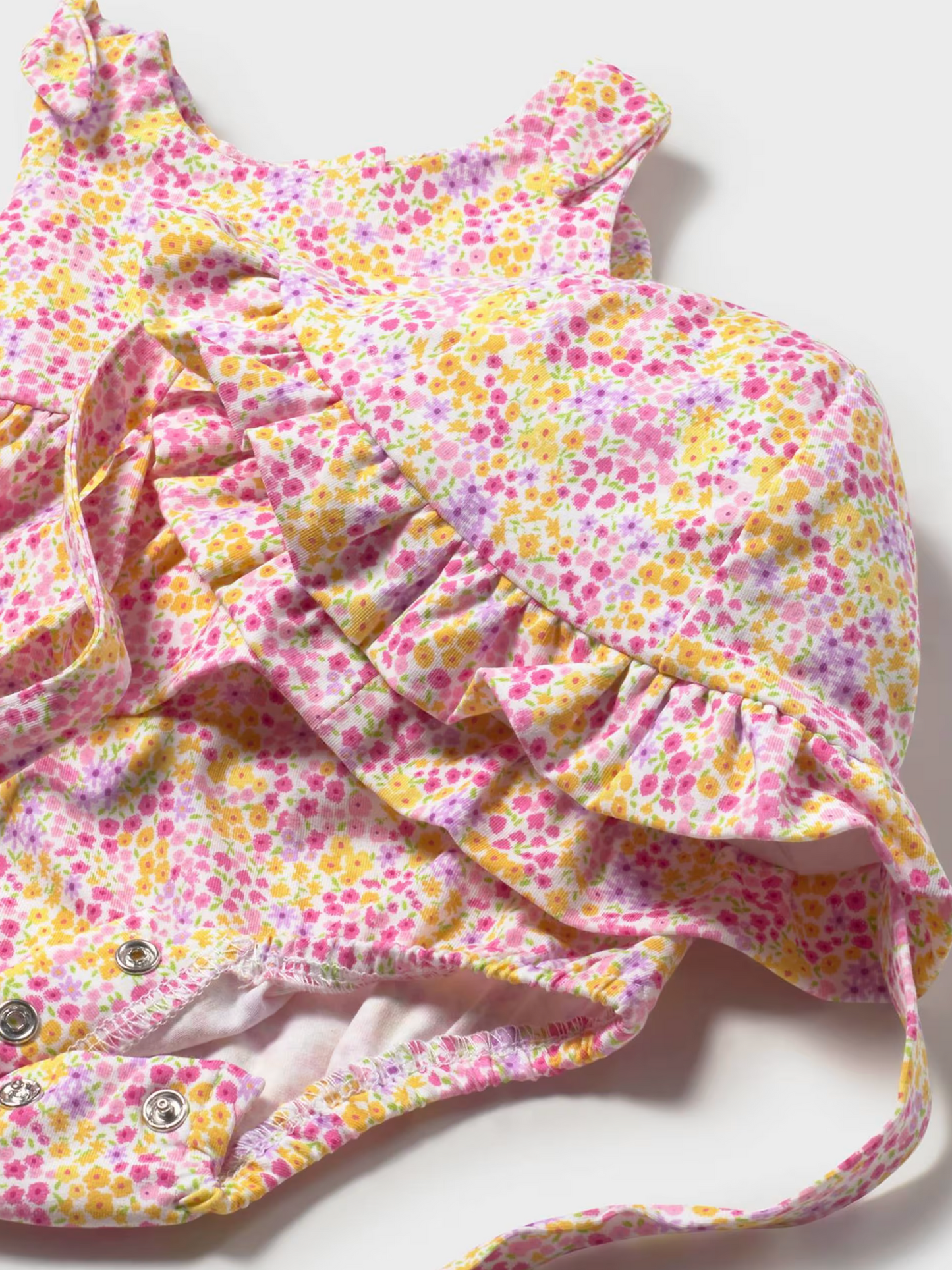 Baby Girl Printed Romper with Hat Set