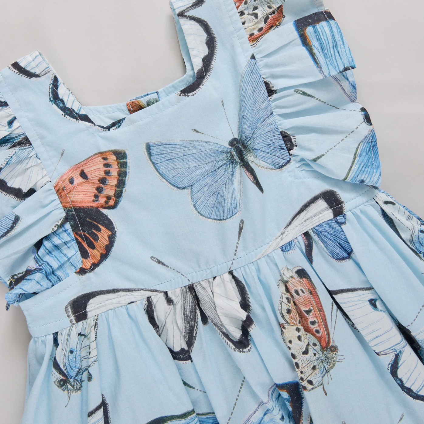 Pink Chicken Girls Elsie Dress - Blue Vintage Butterflies
