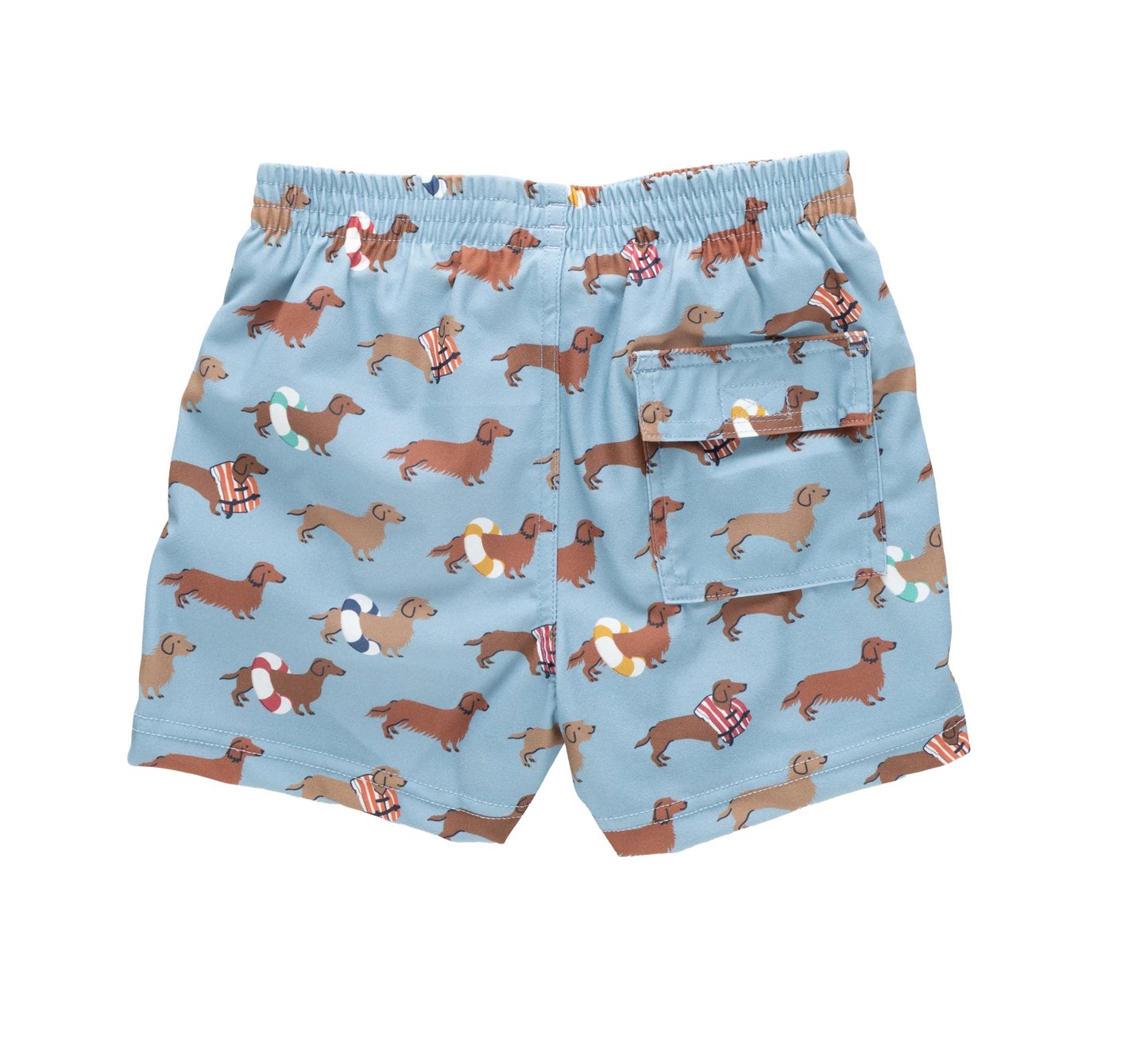Pink Chicken Boys Swim Trunk - Dachshunds