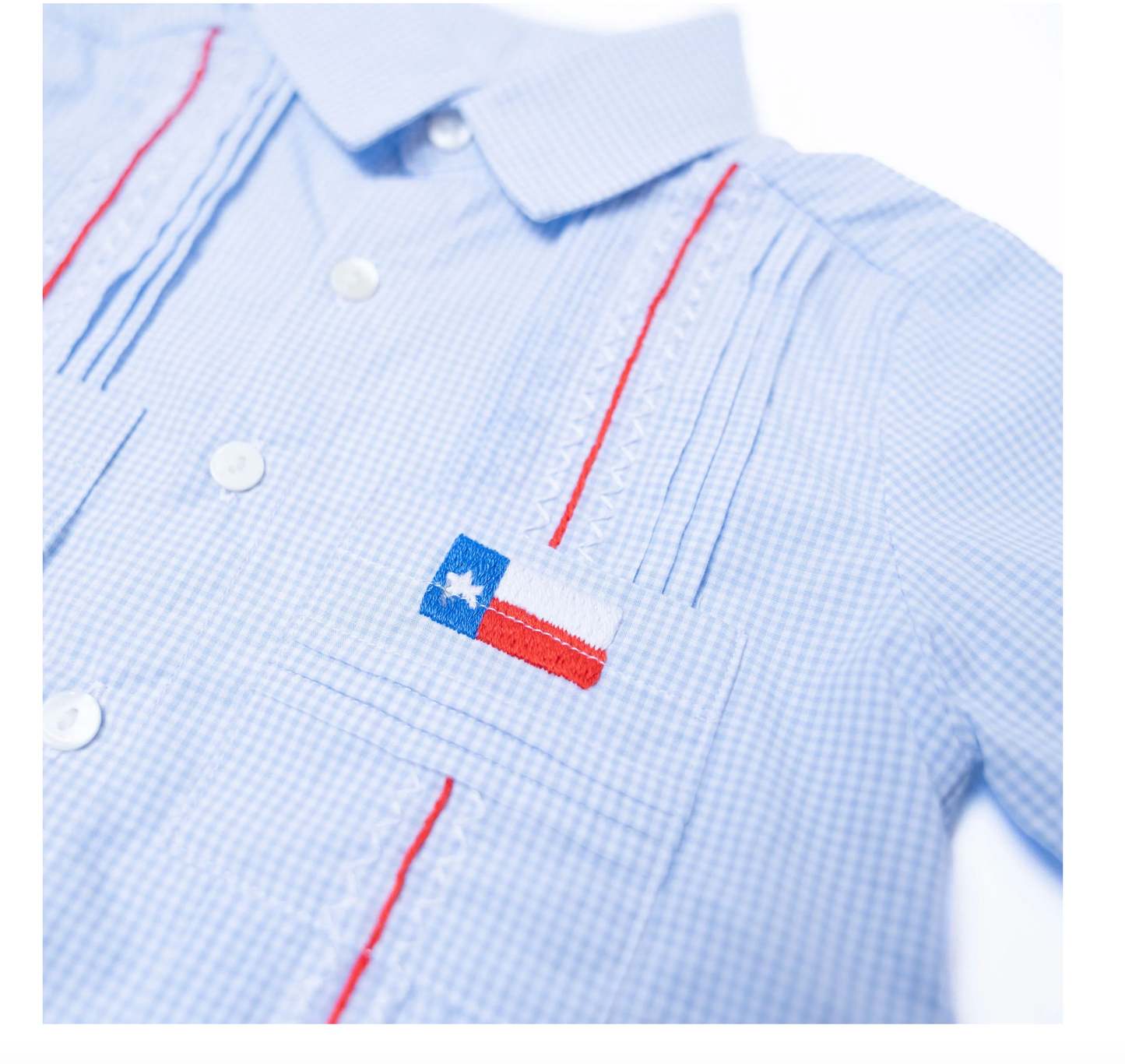Boys Texas Flag Guayabera Romper