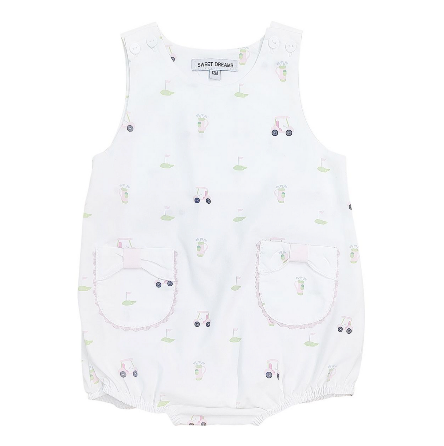 Golf Printed Baby Girl Bubble
