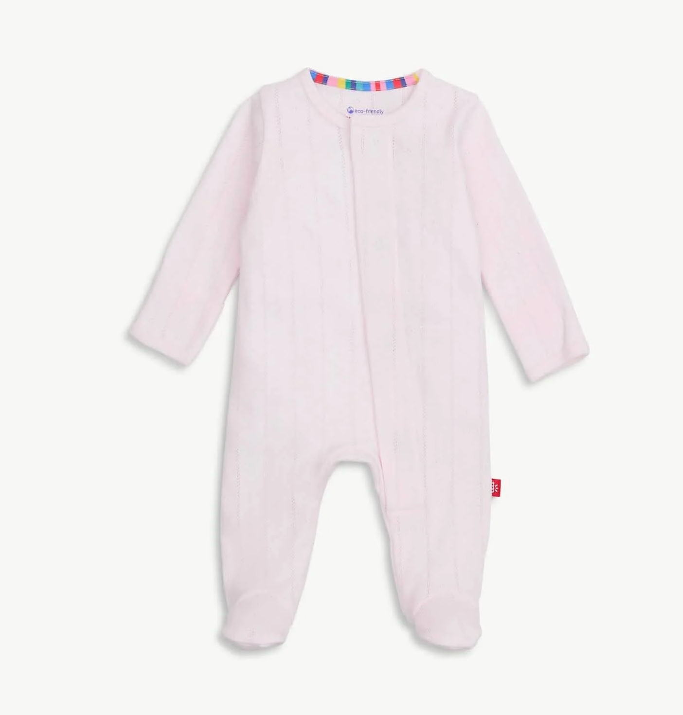 Magnetic Me Love Lines Pink Pointelle Footie