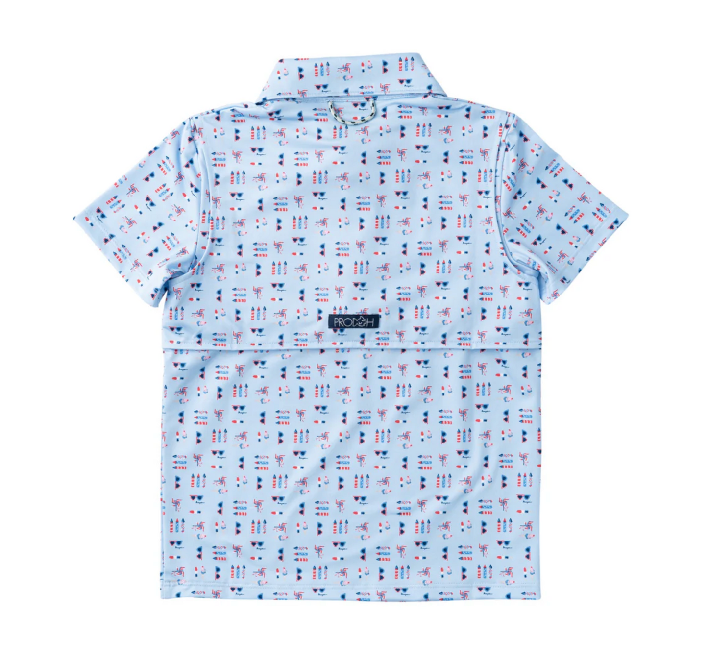 Fireworks Print Short Sleeve Performance Polo